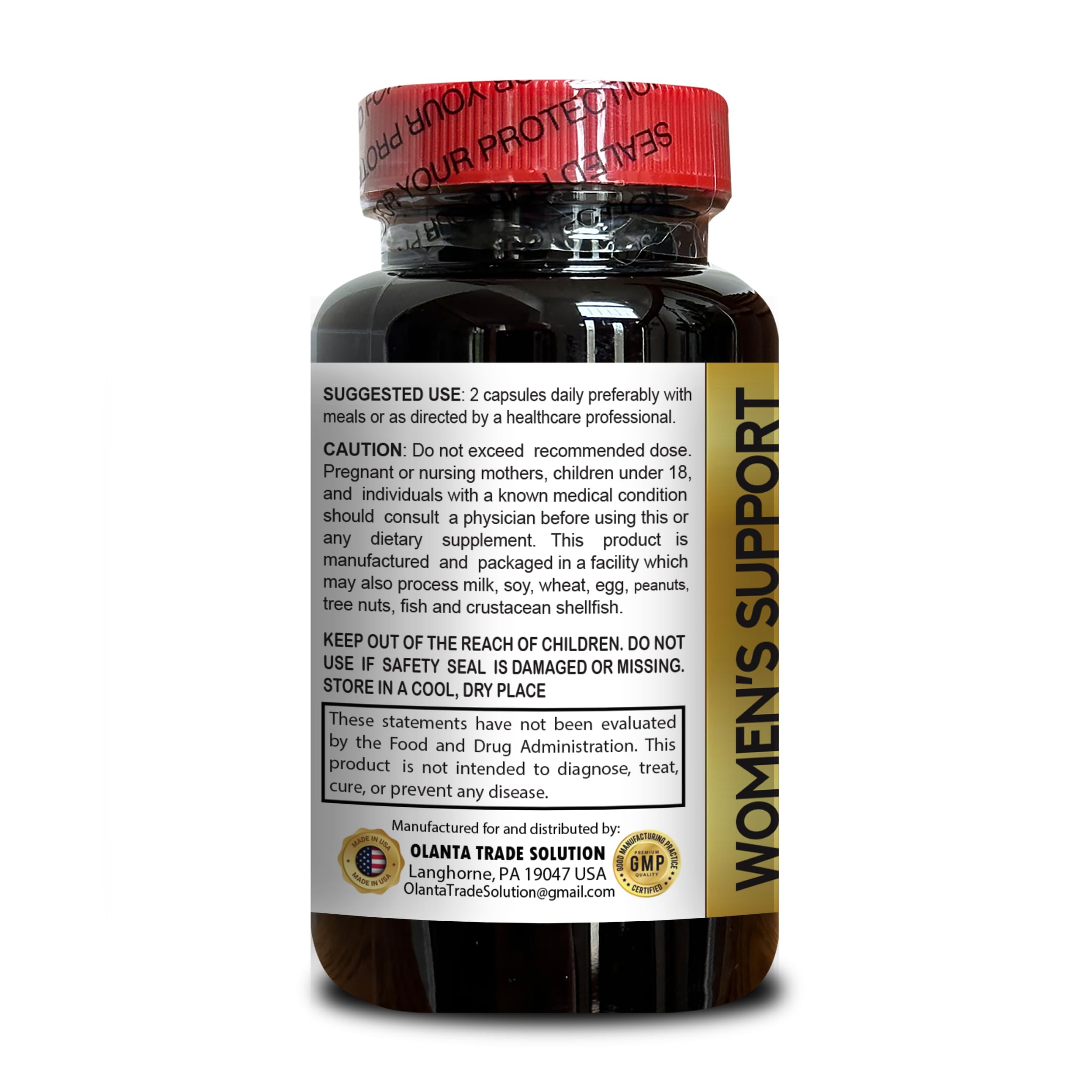 MENOPAUSE SUPPORT SUPPLEMENT - Perimenopause Supplements Women for Hot Flashes, Menopause Support, Supplement for Women Supports Hormone Balance with Black Cohosh - 1 Bottle 60 Capsules OLANTA TRADE SOLUTIONAu supplements