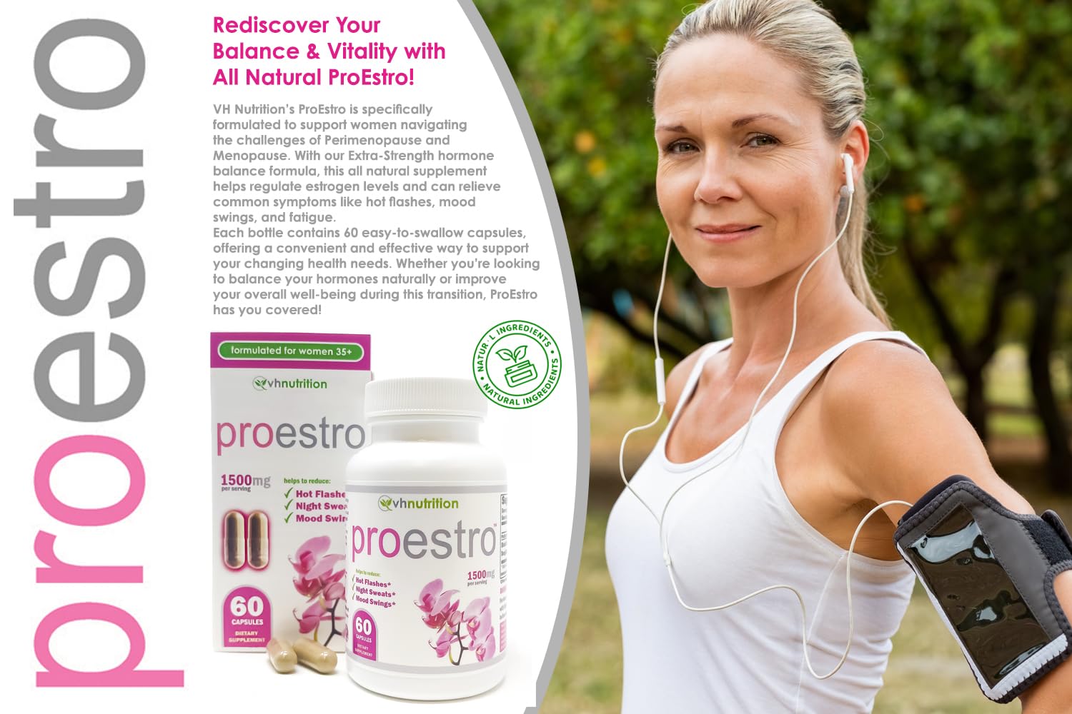 VH Nutrition PROESTRO | Estrogen Support* Supplement for Women | Extra Strength Hormone Balance* for Her | 60 Capsules in Easy to Swallow Pills VH NutritionAu supplements