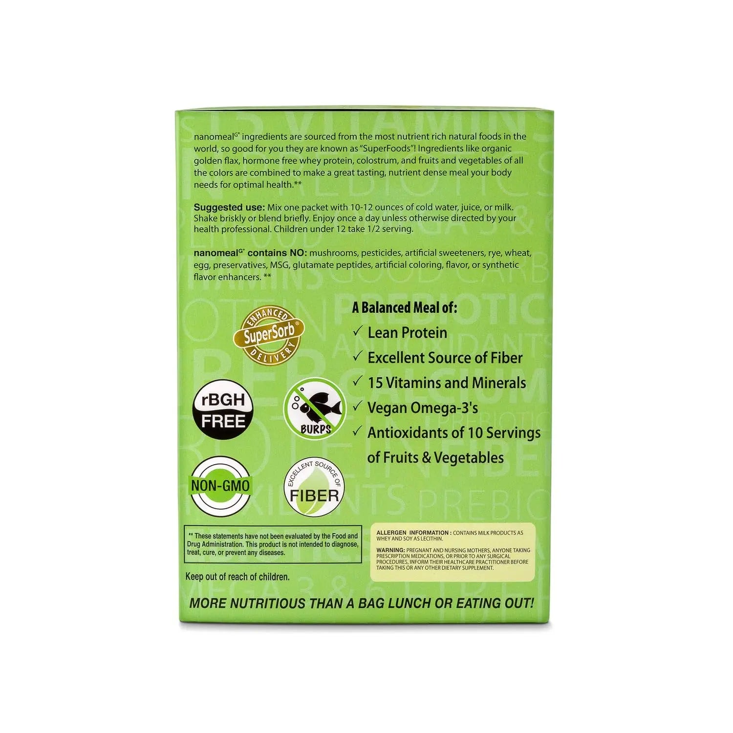 NanoMeal Plant-Based All-in-One Nutrition | Superfood Meal Replacement Powder | Tropical Fruit Blend | 10 Servings | Protein, Greens & Omega for Gut & Immune Support Biopharma Scientificnz supplements