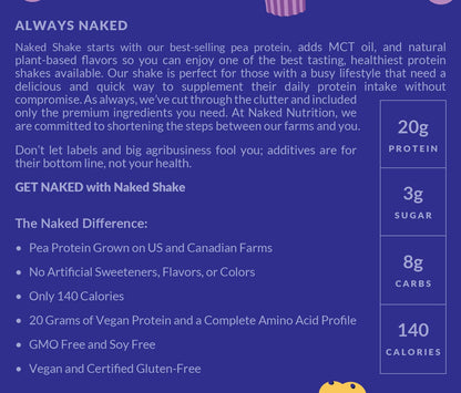 Naked Shake - Blueberry Muffin Protein Powder - Flavored Plant Based Protein Naked NutritionUS supplements