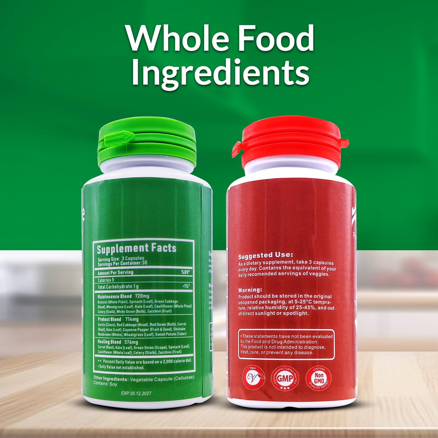 HOMERECORE Whole Food Fruits & Veggies Supplement Plant-Based, Vegan, Gluten-Free, Soy-Free No Fillers Natural Superfoods Boost Energy & Immune System for Men & Women 90 Fruit & 90 Veggie Capsules HOMERECOREAu supplements