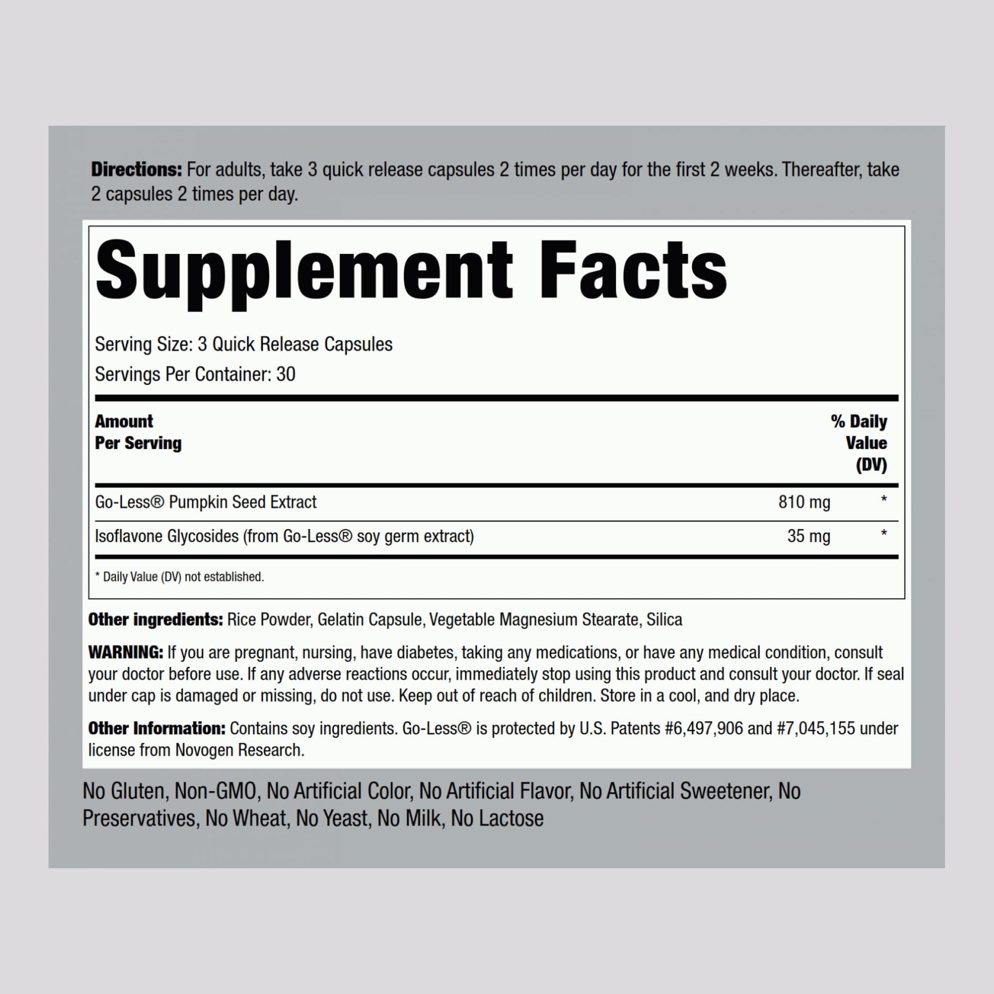 Piping Rock Bladder Control Pills for Women and Men | 90 Capsules | Maximum Strength Formula | Pumpkin Seed Extract | Non-GMO, Gluten Free Supplement Piping RockAu supplements