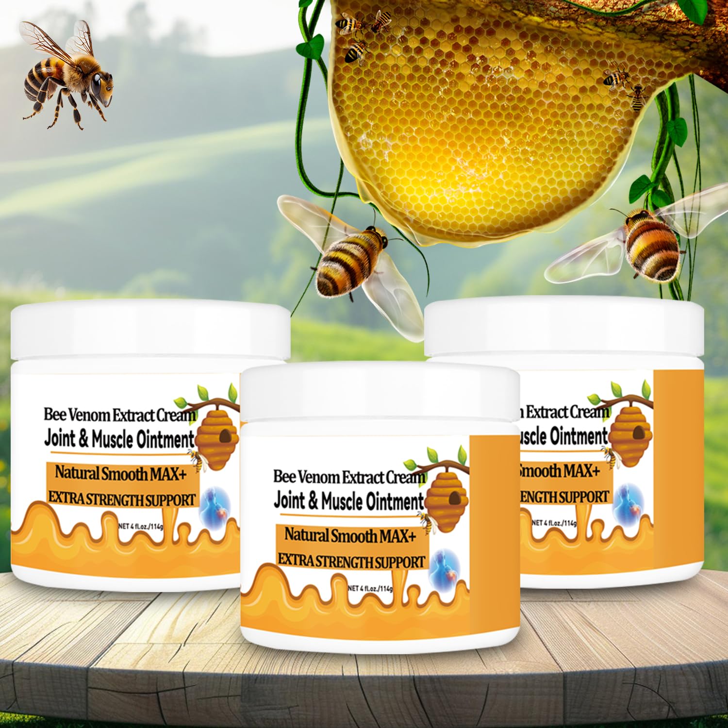 WONDROUSZ Bee Venom Joint Cream, Extra Strength Muscle & Bone Soothing Ointment, for Shoulder, Back, Neck, Hands, Feet, Leg, Knees, Ankle, Arthritis, Meniscus, for Adults, Seniors WONDROUSZAu supplements