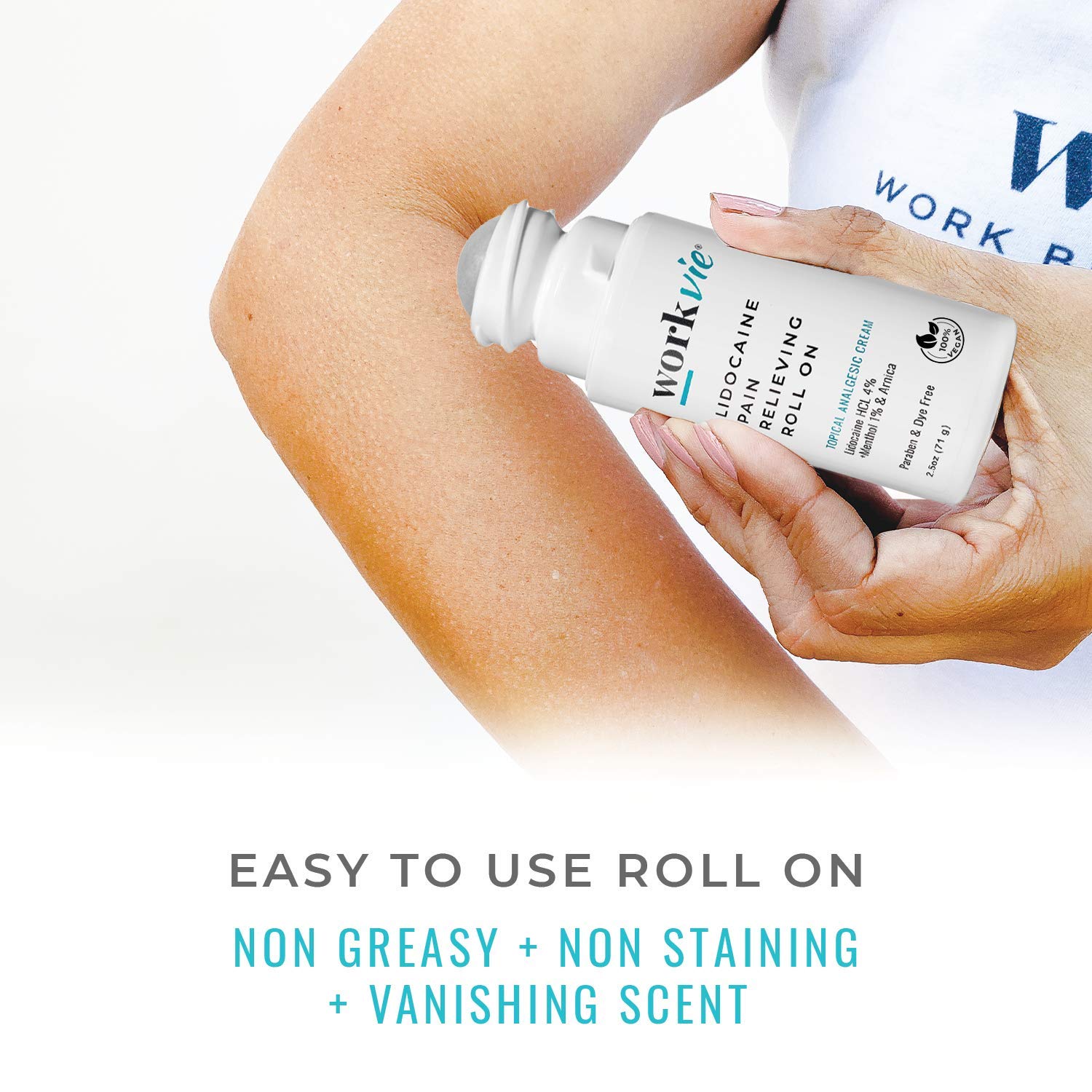 Workvie Lidocaine Roll On Pain Relief Cream 2pk Maximum Strength - Arnica, Menthol, Aloe Vera - Soothing Relief for Muscles and Joints - Sensitive Skin Friendly WorkvieAu supplements