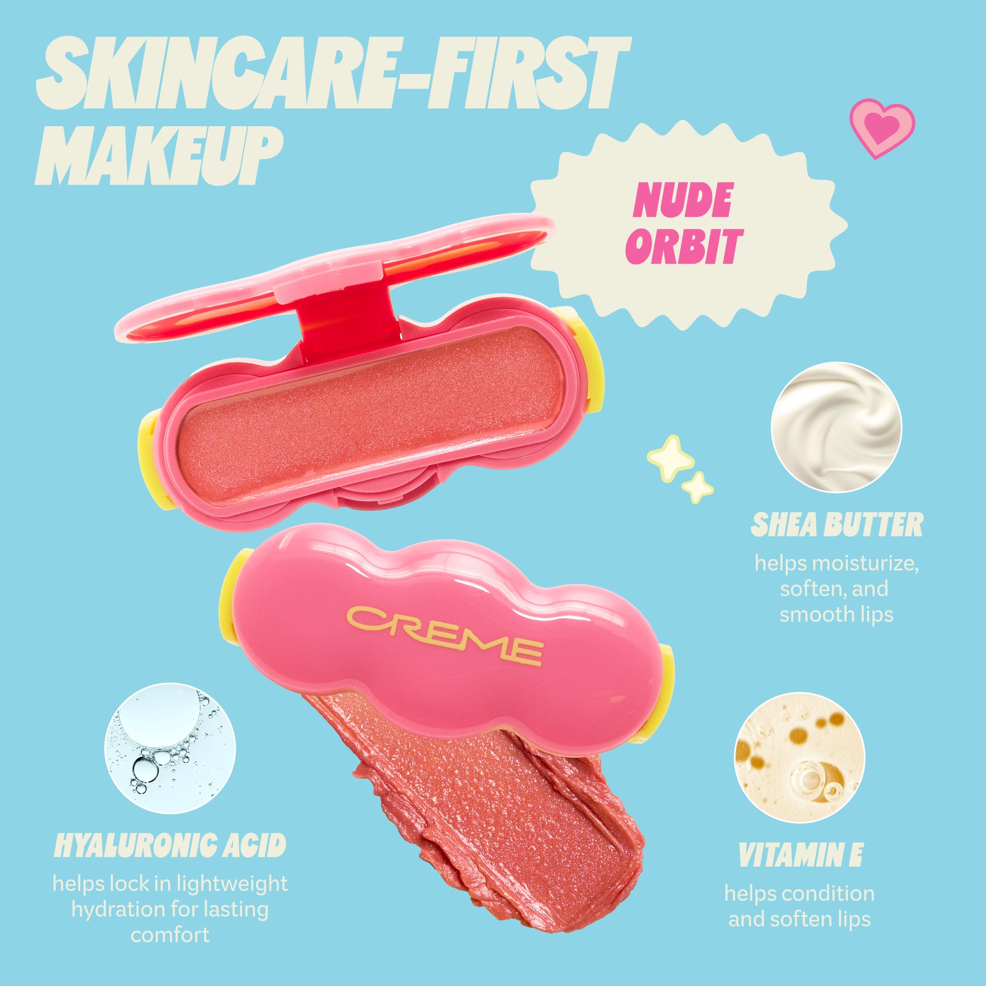 The Crème Shop Shimmer Pop Clip-On Lip Gloss | Korean Makeup, Cute Clip Accessory, Hydrating, Non-Sticky, Shea Butter, Hyaluronic Acid, Vitamine E- Nude Orbit The Crème ShopAu supplements