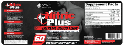 SYNC Naturals Nitric Plus- 800mg L Arginine- 400mg L Citrulline- Extra Strength Nitric SYNC NaturalsUS supplements