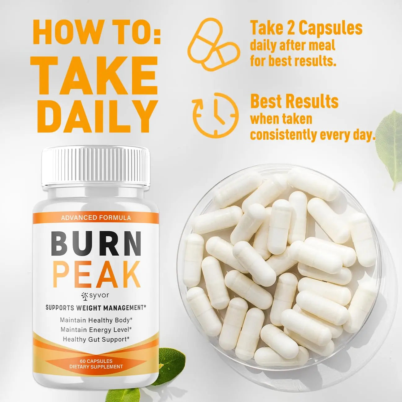 (5 Pack) Burn Peak Capsules, Official Burnpeak Pink Salt Pills with All Natural Ingredients, Advanced Health and Wellness Supplement with Premium Vitamins for Active Lifestyle Support (300 Capsules) SyvorAu supplements