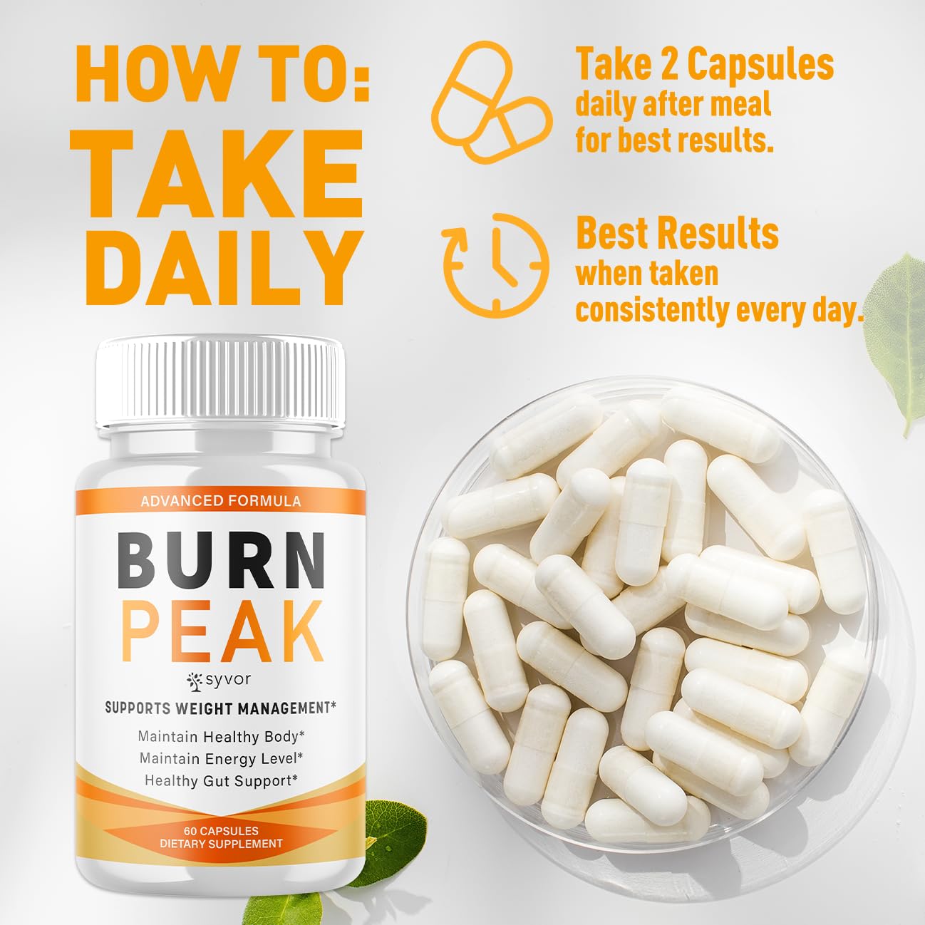 (2 Pack) Burn Peak Capsules, Official Burnpeak Pink Salt Pills with All Natural Ingredients, Advanced BurnPeak Health Supplement with Premium Vitamins for Active Lifestyle Support (120 Capsules) SyvorAu supplements