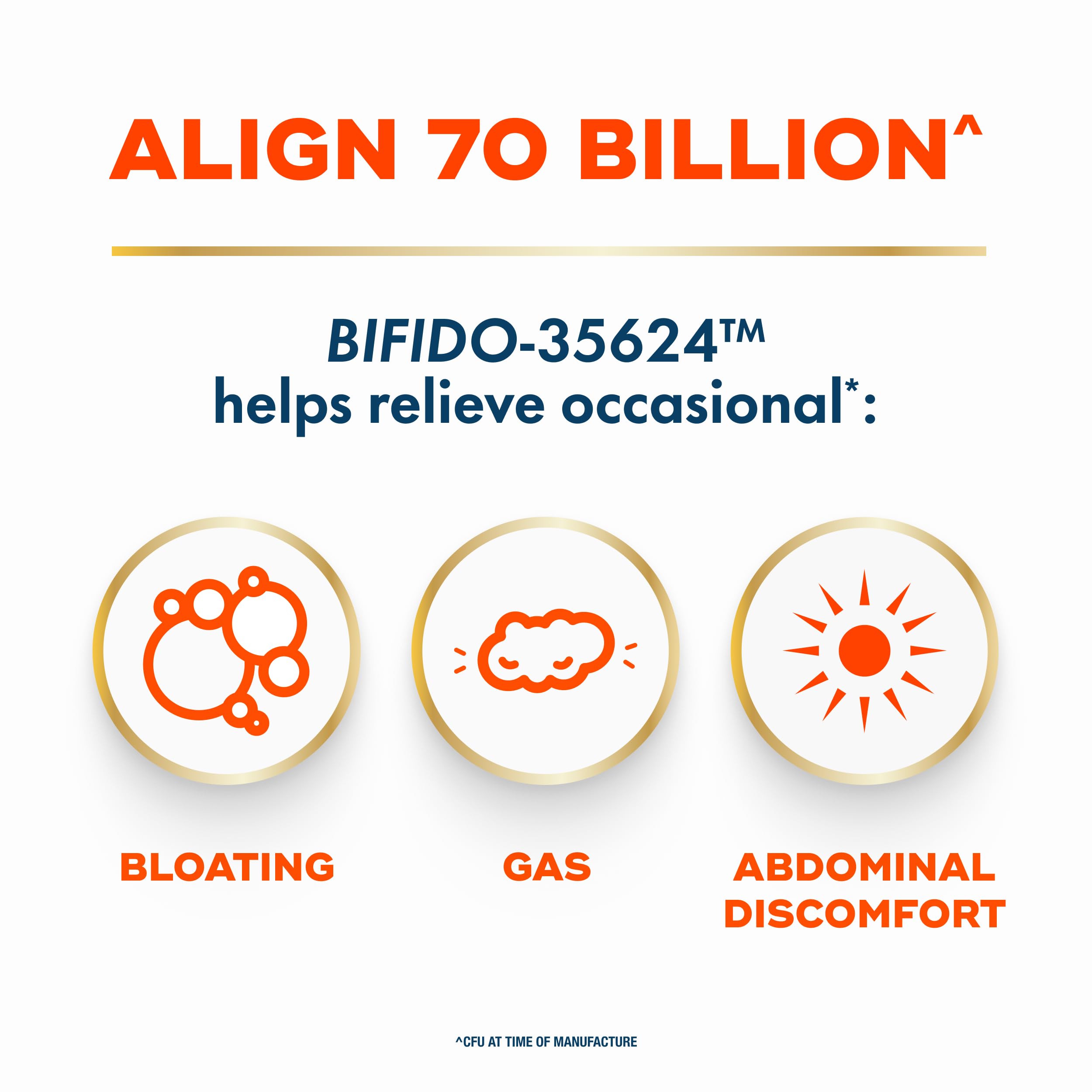 Align Probiotic, 70 Billion CFU, 6 Strain Blend, Probiotics for Women and Men, Daily Probiotics for Digestive Health, Helps Relieve Occasional Bloating & Gas 30 Capsules AlignAu supplements