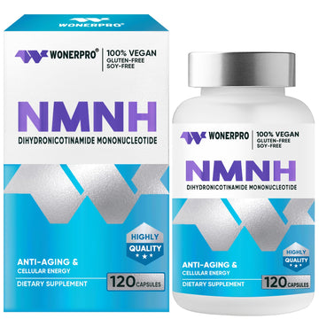 WONERPRO NMNH (NMN Supplement Alternative)，1000mg Per Serving NAD Supplement to Boost NAD+ Levels as We Age, for Anti Aging, Energy, Focus - 120 Capsule WONERPROAu supplements
