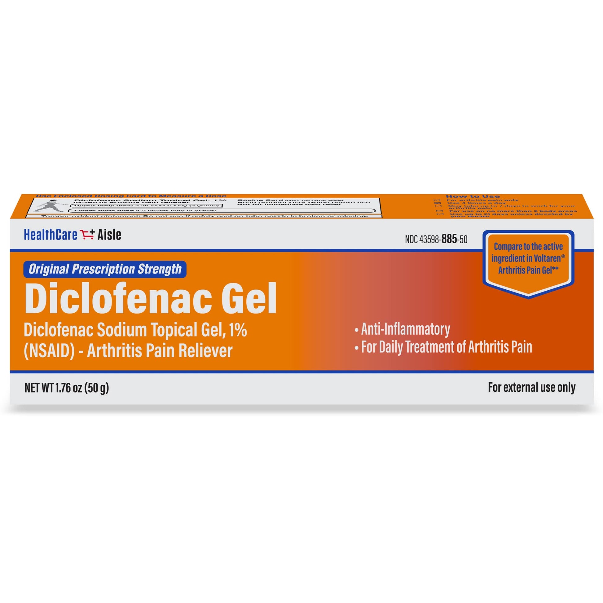 HealthCareAisle Diclofenac Gel, 1%, Arthritis Pain Relief - 50 g tube - Original Prescription Strength (NSAID) HealthCareAisleAu supplements