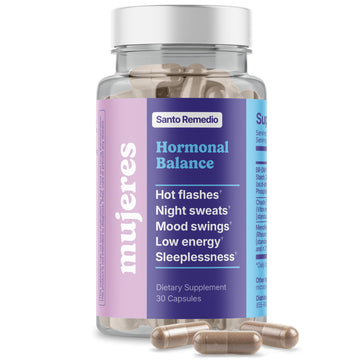 Santo Remedio Hormonal Balance for Women | Menopause Support for Hot Flashes, Night Sweats & Mood Swings | Hormone-Free Formula with Siberian Rhubarb, Chaste Tree & DIM | Doctor Juan Rivera Product Santo RemedioAu supplements