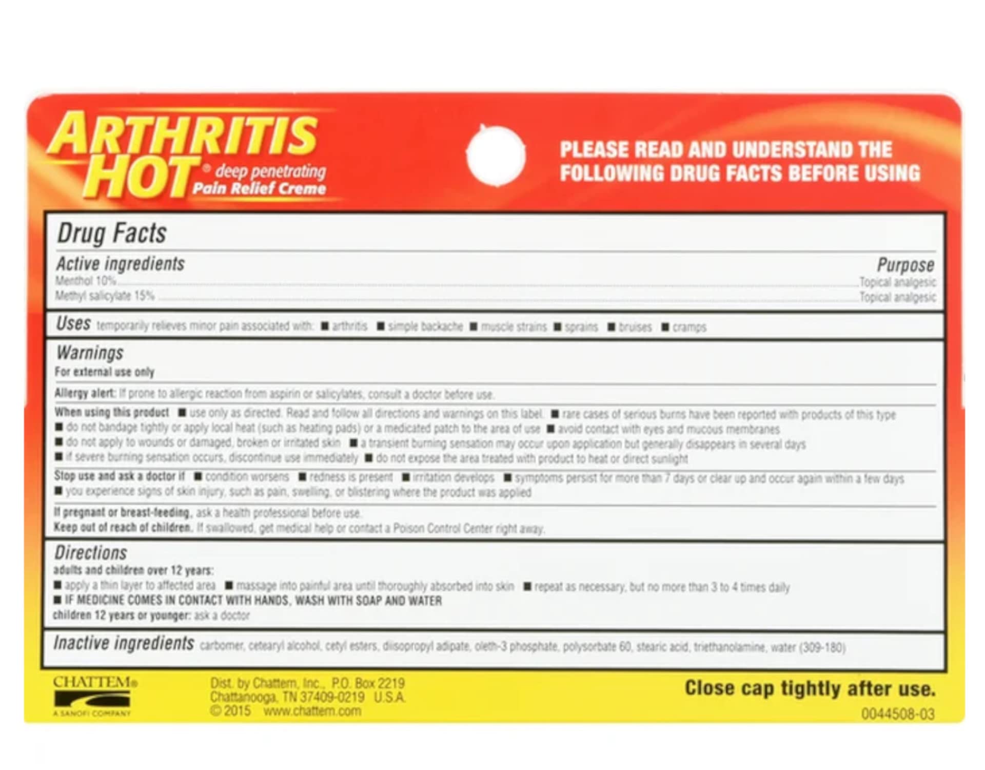 Arthritis Hot Pain Relief Creme 3 oz (Pack of 4) Arthritis HotAu supplements