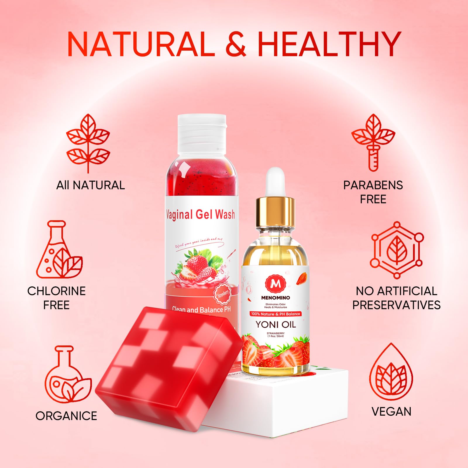 Feminine Wash & Yoni Soap Bar & Yoni Oil for Women pH Balance, Yoni Wash for Vaginal Moisturizing MENOMINOAu supplements