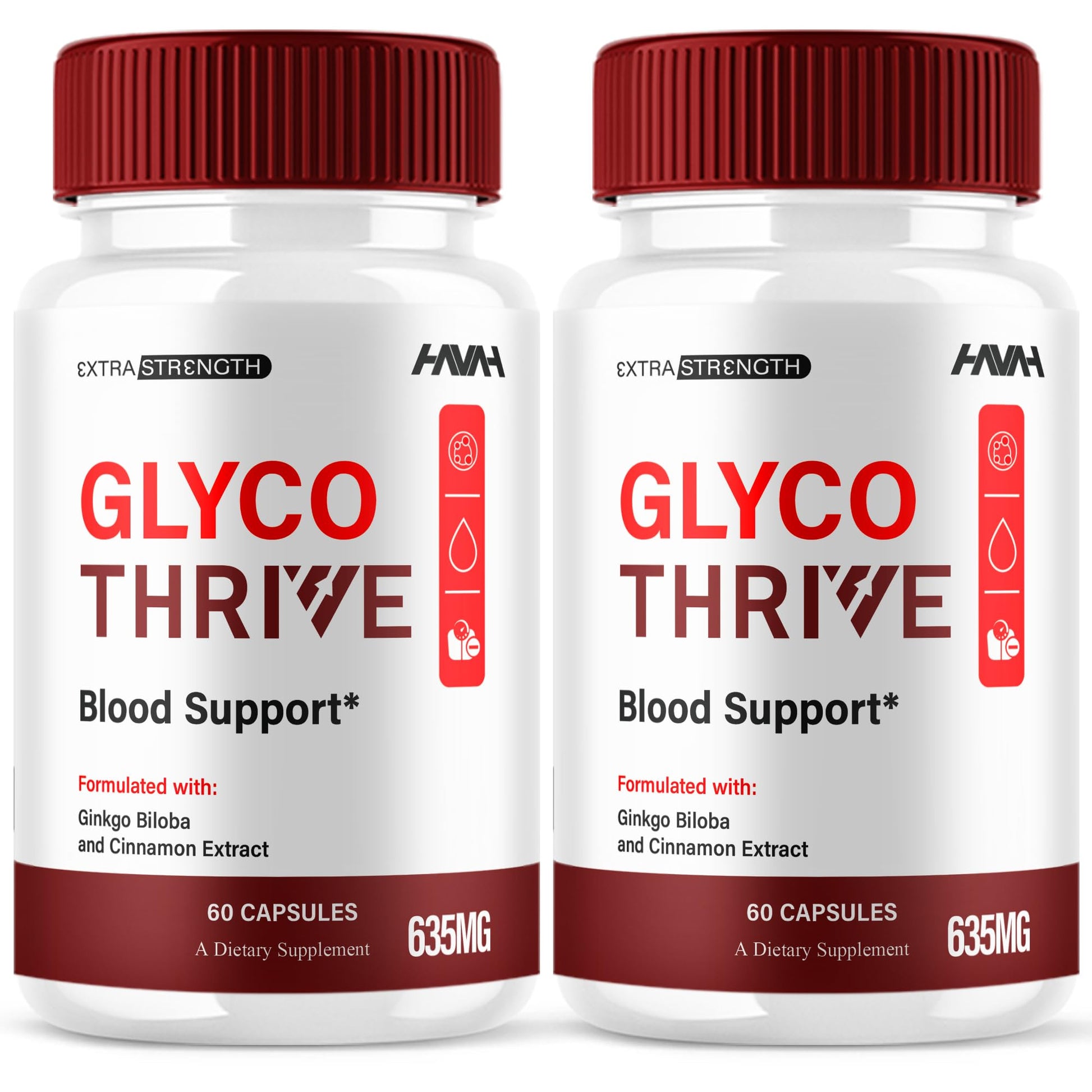 (2 Pack) Glyco Thrive Blood Support GlycoThrive Maximum Strength Capsules, Glyco Thrive Advanced Daily Multivitamin Health and Wellness Supplement, GlycoThrive Health Support Pills (120 Capsules) HavahAu supplements