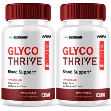(2 Pack) Glyco Thrive Blood Support GlycoThrive Maximum Strength Capsules, Glyco Thrive Advanced Daily Multivitamin Health and Wellness Supplement, GlycoThrive Health Support Pills (120 Capsules) HavahAu supplements