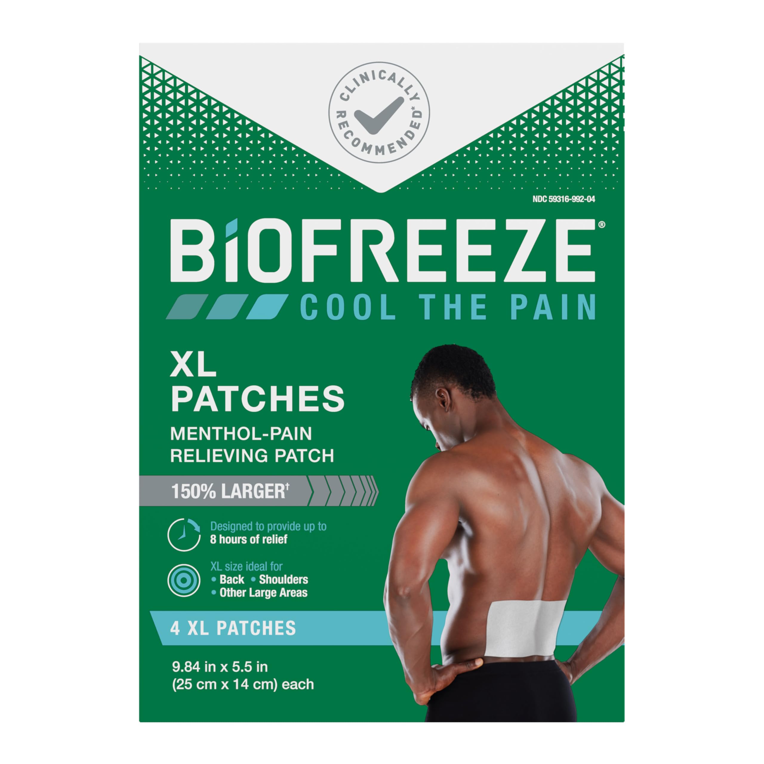 Biofreeze XL Pain Relief Patches, Menthol Pain Patches for Lower Back, Neck, Knee, & Shoulder, Comfortable & Flexible Fabric Stays in Place, 4 ct BiofreezeAu supplements
