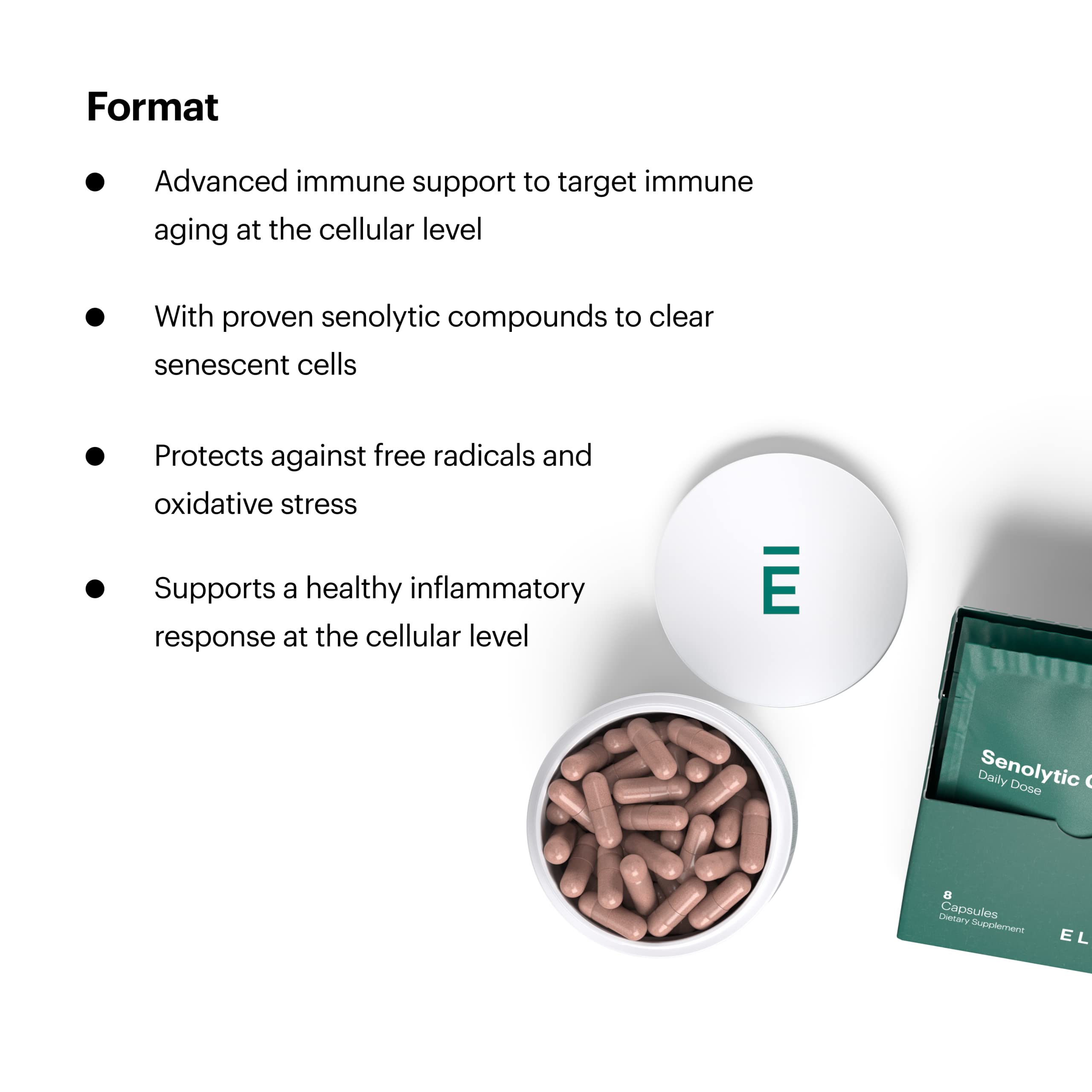 ELYSIUM Format Immune Support Supplement - Vitamin C Supplement, Immunity Support, Immune Defense, Intermittent Senolytic Complex Immune Support for Adults, Complete Immunity Supplement - 60ct ELYSIUMUS supplements