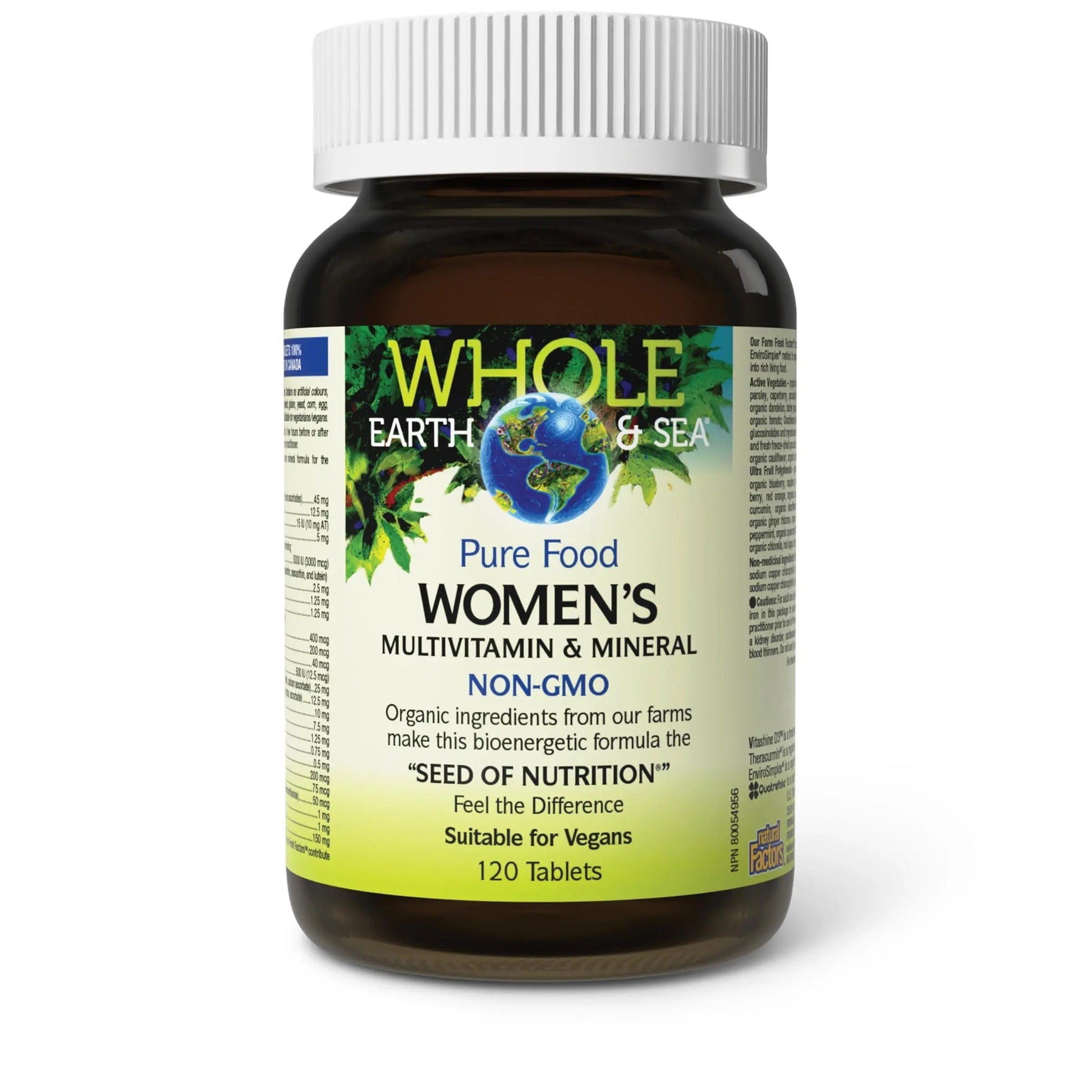 Natural Factors Whole Earth & Sea Women's Multivitamin & Mineral, Whole Food Supplement, Vegan, 120 Tablets Natural FactorsAu supplements