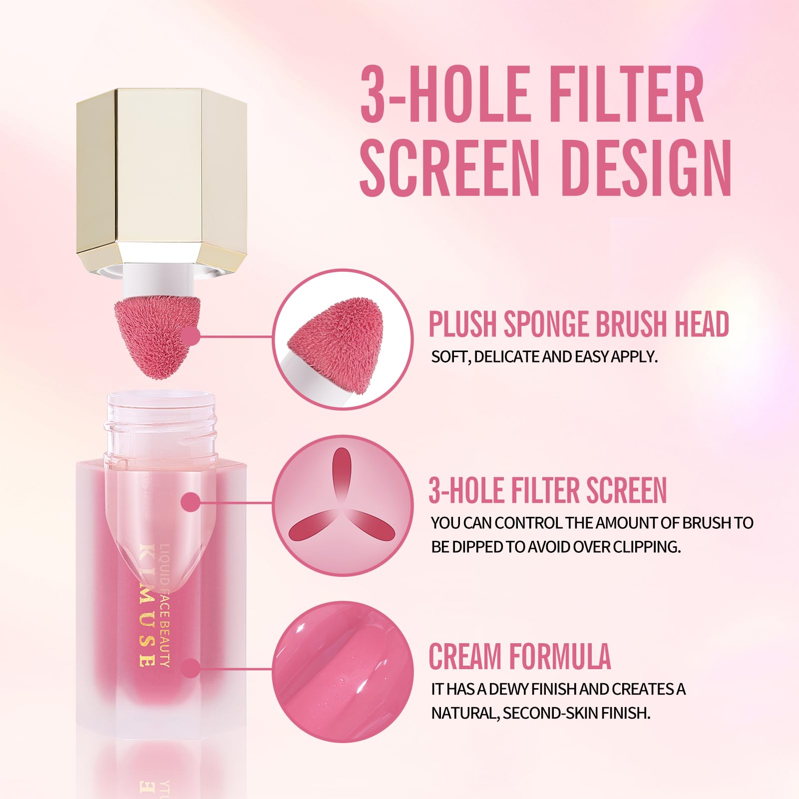 KIMUSE Liquid Blush, Long-Wearing Pigmented Soft Cream Face Blush, Waterproof, Smudge Proof, Dewy Finish KIMUSEAu supplements