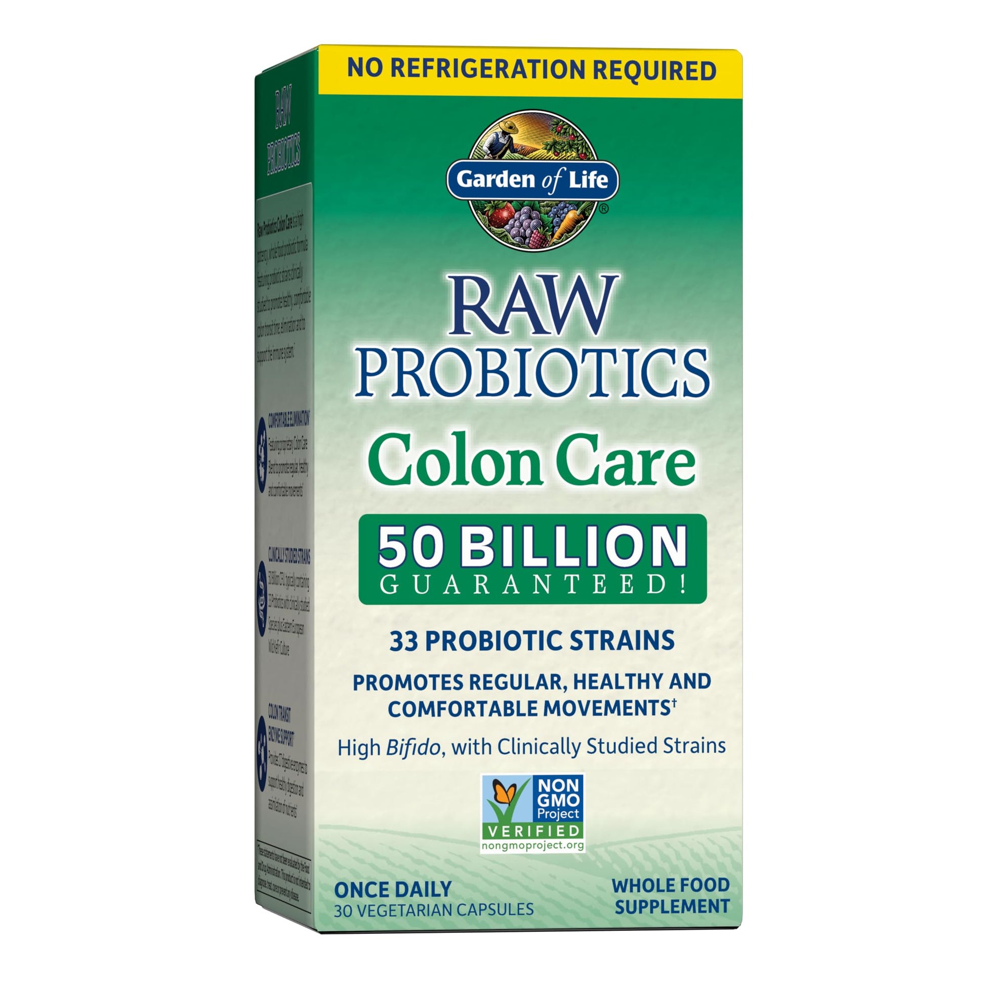 Garden of Life Probiotics for Women and Men - Raw Probiotics Colon Care 50 Billion CFU and Enzymes, Shelf Stable Once Daily Acidophilus Probiotic for Regularity and Immune Health Support, 30 Capsules Garden of LifeAu supplements