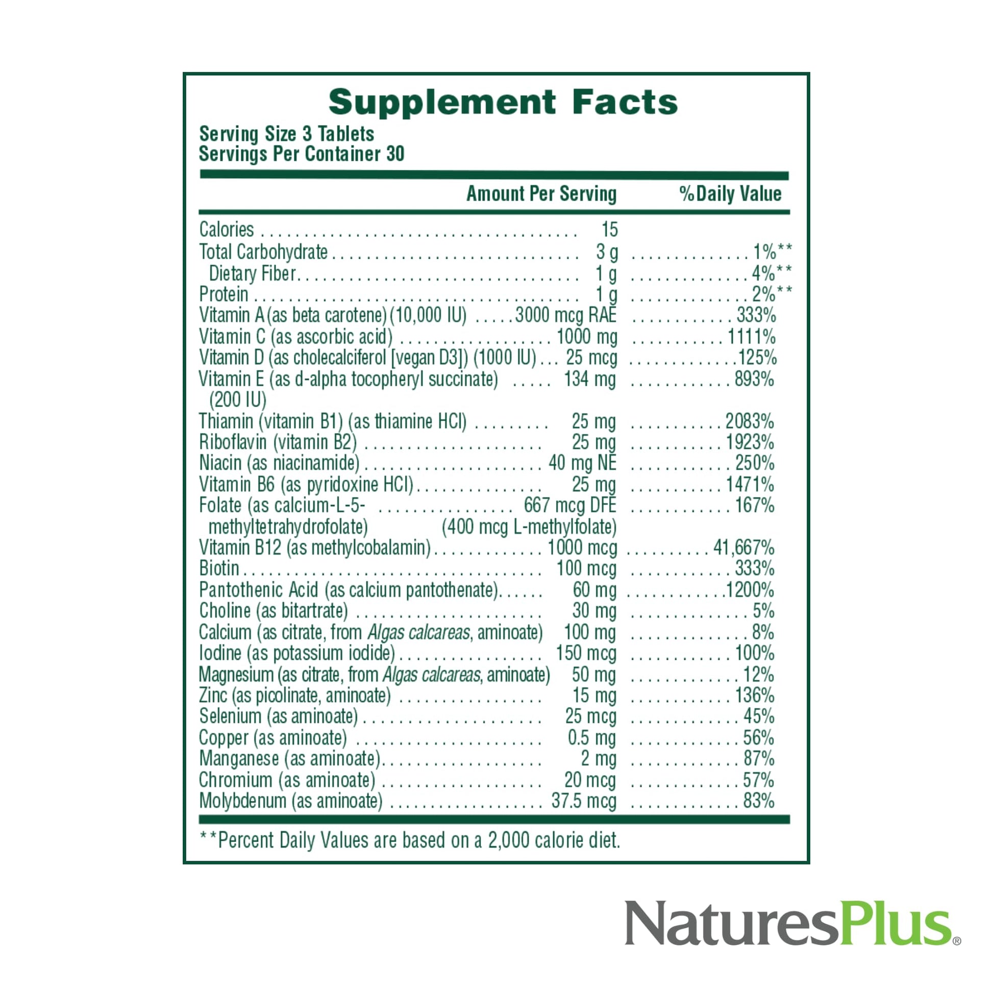 NaturesPlus Source of Life No Iron - 90 Tablets - Multivitamin & Mineral Supplement with Vitamin D3 - Supports Natural Energy & Well-Being - Gluten Free, Vegetarian - 30 Servings NaturesPlusAu supplements