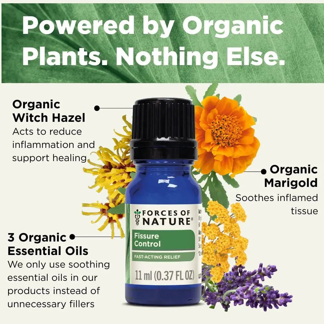 Forces of Nature Fissure Control, Organic Homeopathic Treatment with Witch Hazel for Anal Fissures, Hemorrhoid Related Irritation & Discomfort, Fast, Natural Topical Relief, 0.37 FL OZ Forces of NatureAu supplements