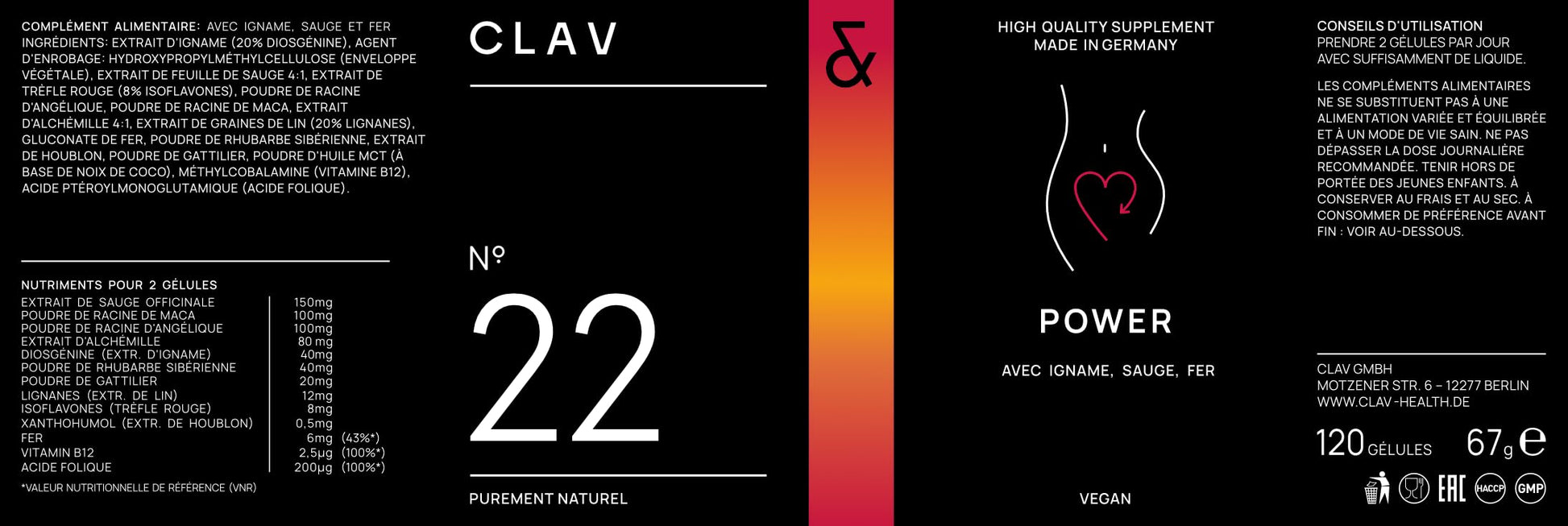 CLAV® Natural Hormone Balance for Women - PMS Relief with Siberian Rhubarb, Wild Yam & Vitex Berry - Vegan Menstrual Regulator Supplement - 120 Capsules CLAVAu supplements