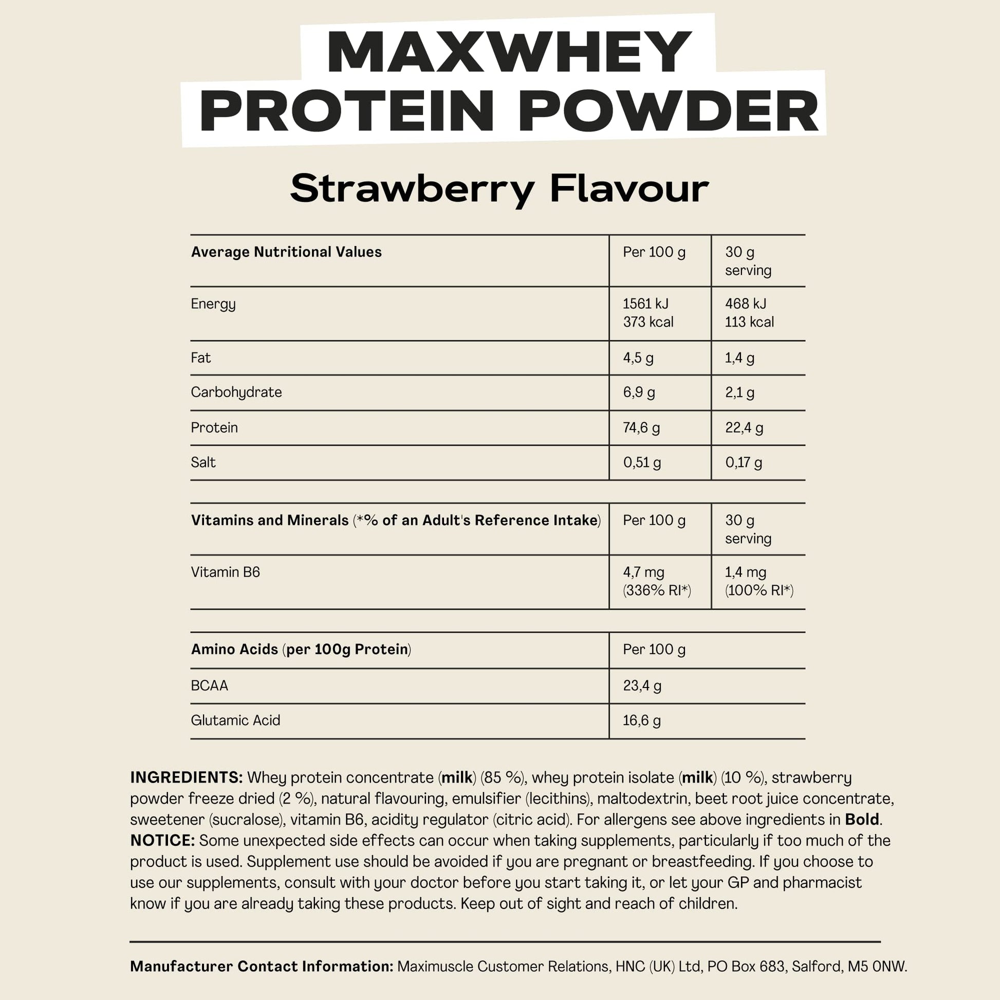 MaxiNutrition - MaxWhey - Whey Protein Powder Strawberry - Low-Fat - Low Sugar MaxiNutritionAu supplements