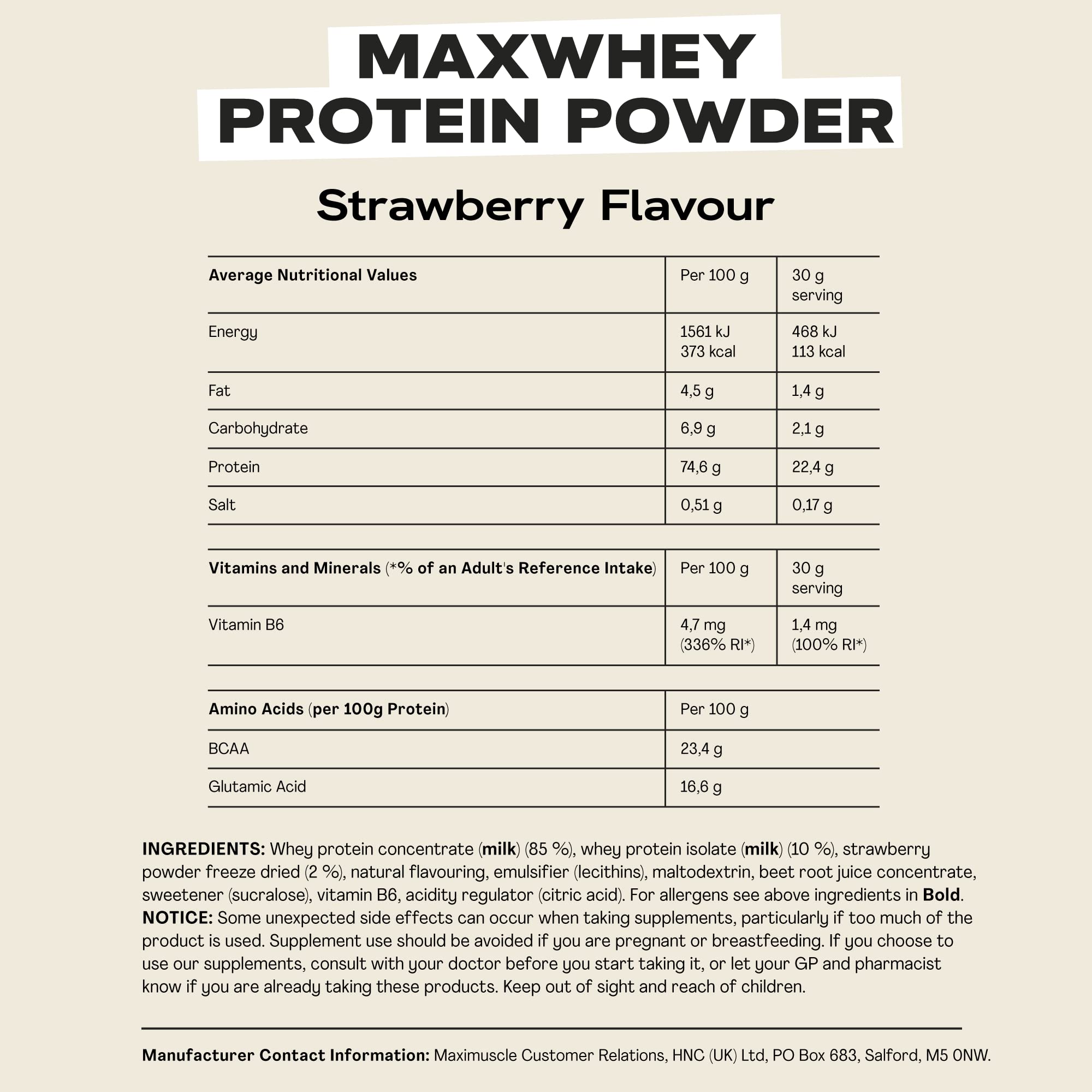 MaxiNutrition - MaxWhey - Whey Protein Powder Strawberry - Low-Fat - Low Sugar MaxiNutritionAu supplements