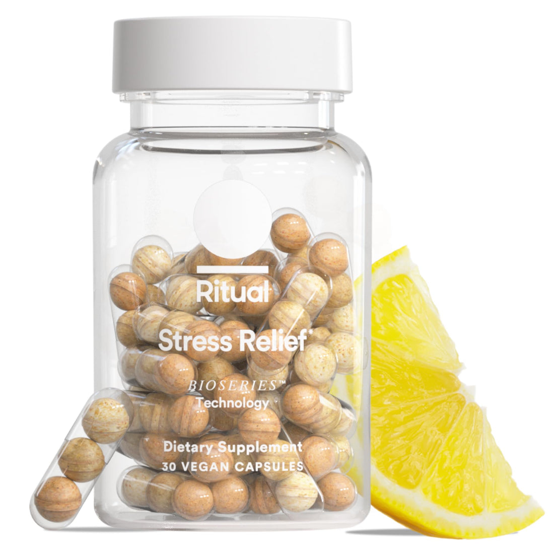 Ritual Stress Relief Supplement Shoden® Ashwagandha, Suntheanine® L-Theanine, and Saffron as affron®* BioSeries with 8-Hour Release to Support Natural Cortisol Response and Promote Calm, 30 Day RitualUS supplements