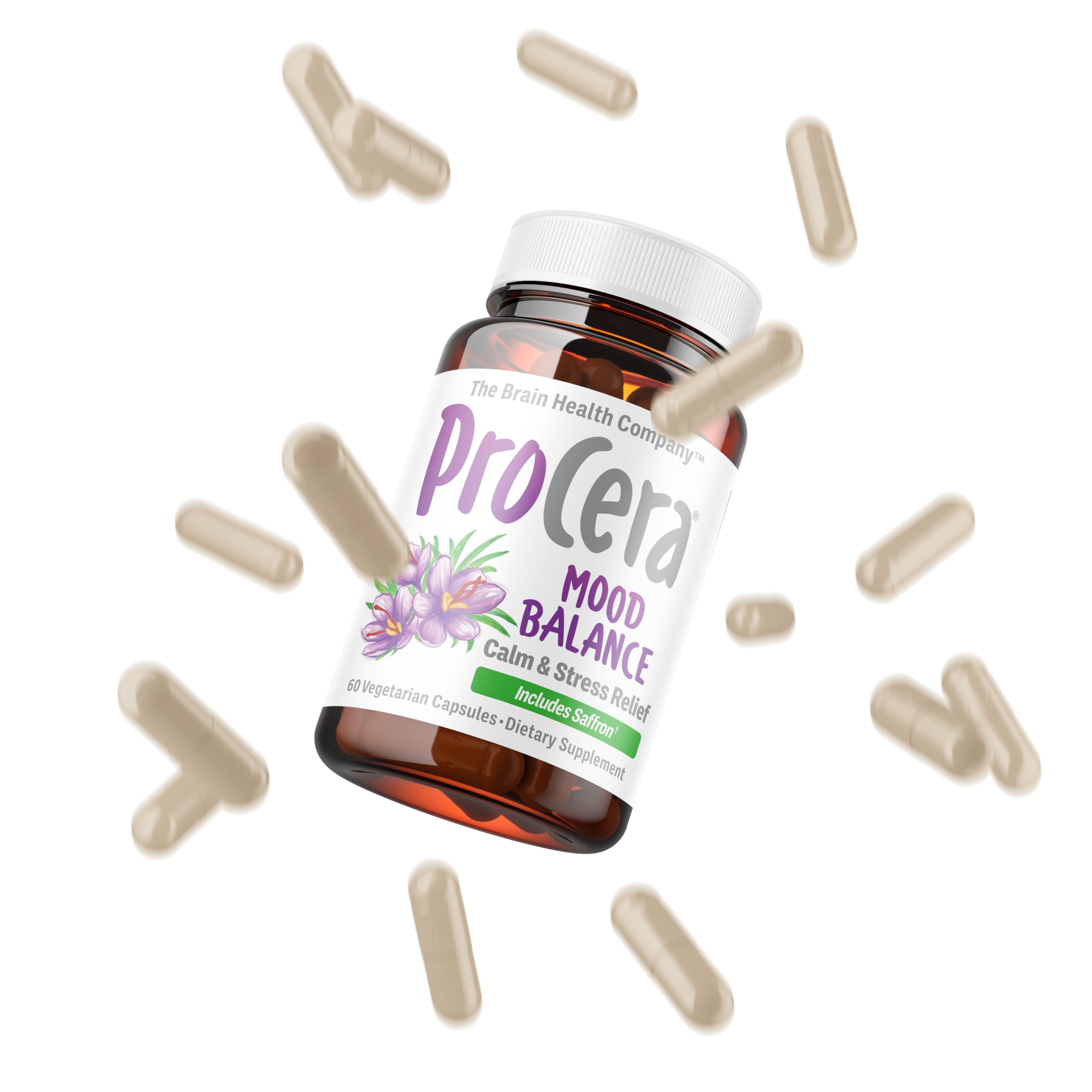 Procera Mood Support - Boost Mental Performance - Clarity - Mood Stability - Stress - Anxiousness - Mental Fatigue - Adaptogens - Saffron - Magnesium - Ashwagandha - Rhodiola - 60 Count ProceraAu supplements