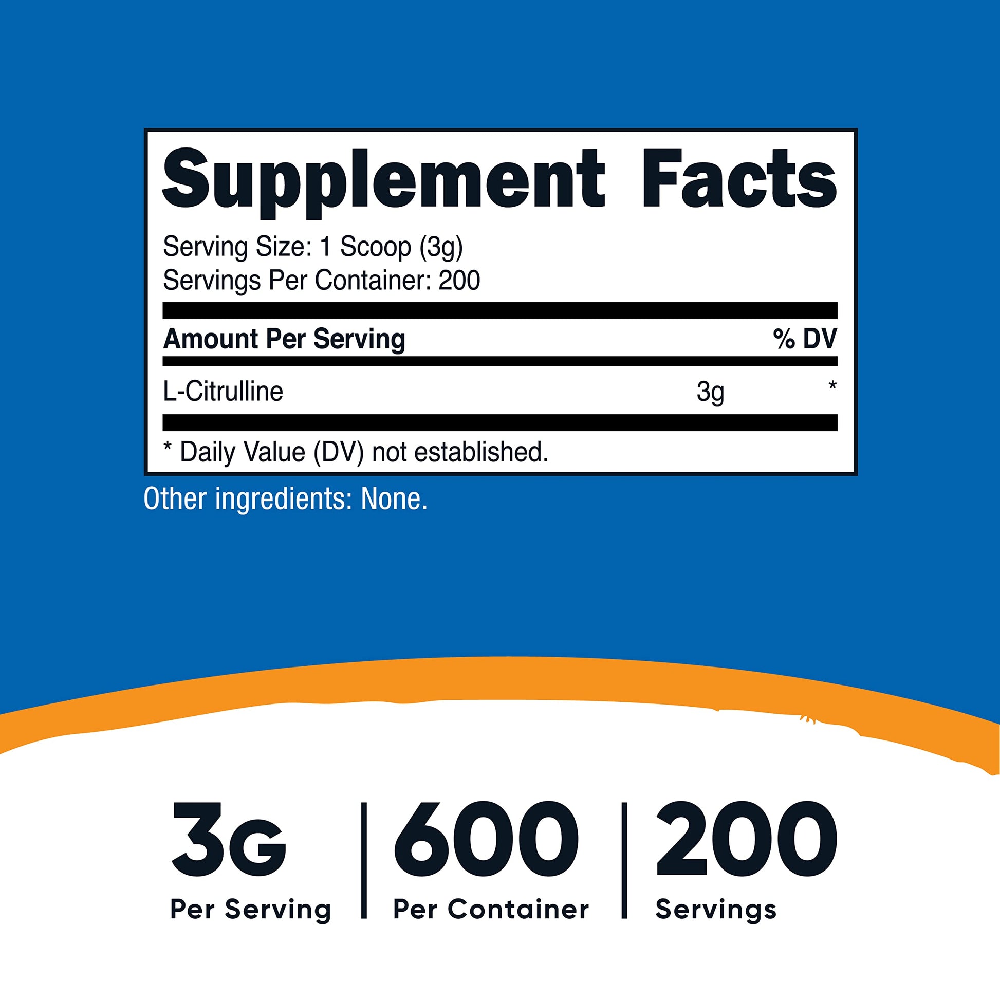 Nutricost Pure L-Citrulline (Base) Powder (600 Grams) NutricostAu supplements