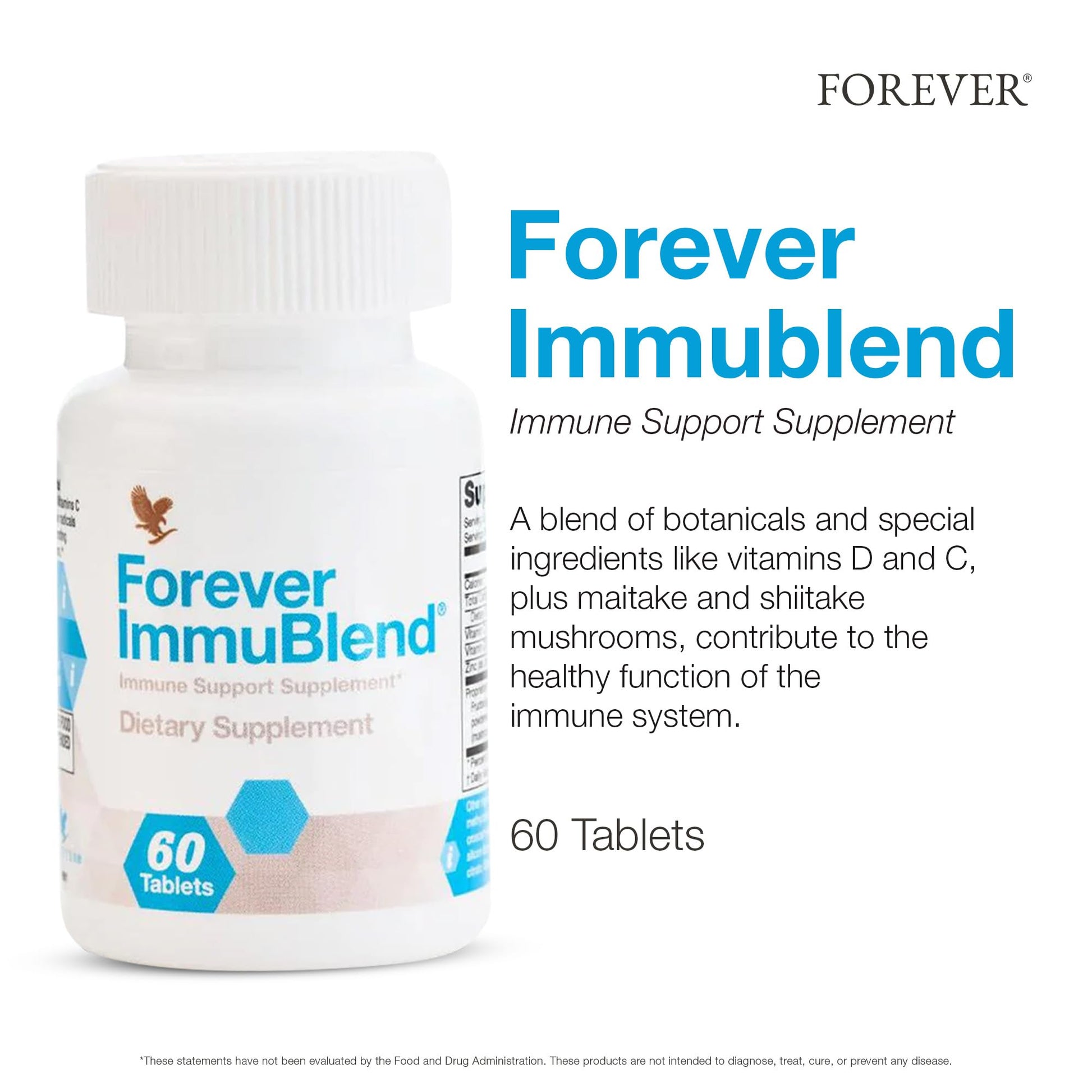 Forever Living - Forever ImmuBlend® Immune Support Supplement – Includes Botanicals, Vitamins D & C, Maitake & Shiitake Mushrooms – 60 Tablets Forever Living ProductsAu supplements