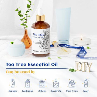 HIQILI Tea Tree Essential Oil (100 ML), 100% Pure for Toenail Fungus, Hair Damage HIQILIUS supplements
