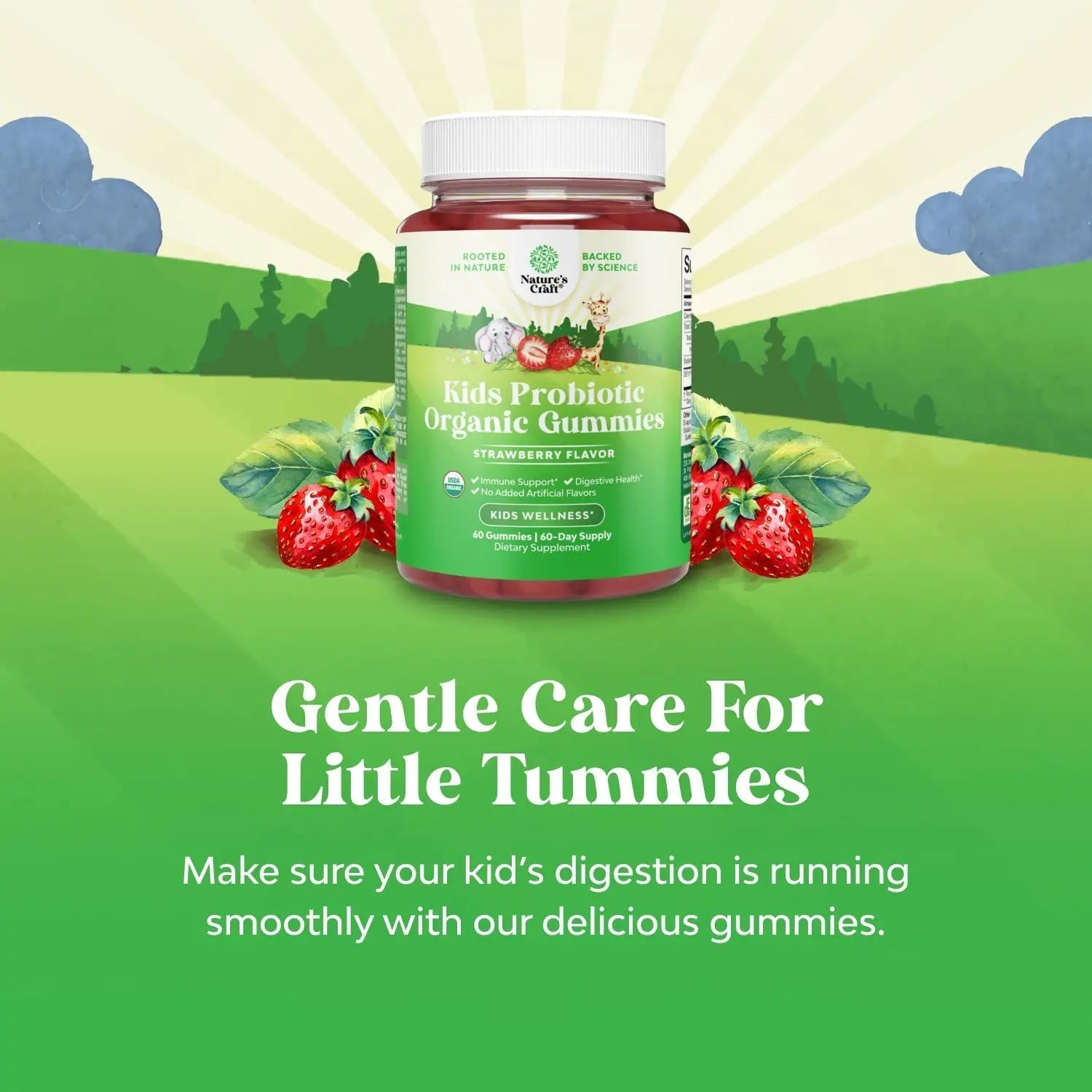 Natures Craft USDA Organic Probiotic Gummies for Kids - Vegan Non-GMO Kids Probiotic Gummy Vitamin for Immunity and Digestive Health Natures CraftAu supplements