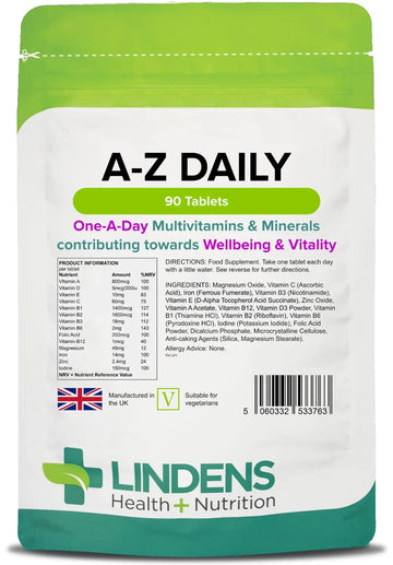 Multivitamin A-Z Daily Tablets 90 Tablets by Lindens LindensAu supplements