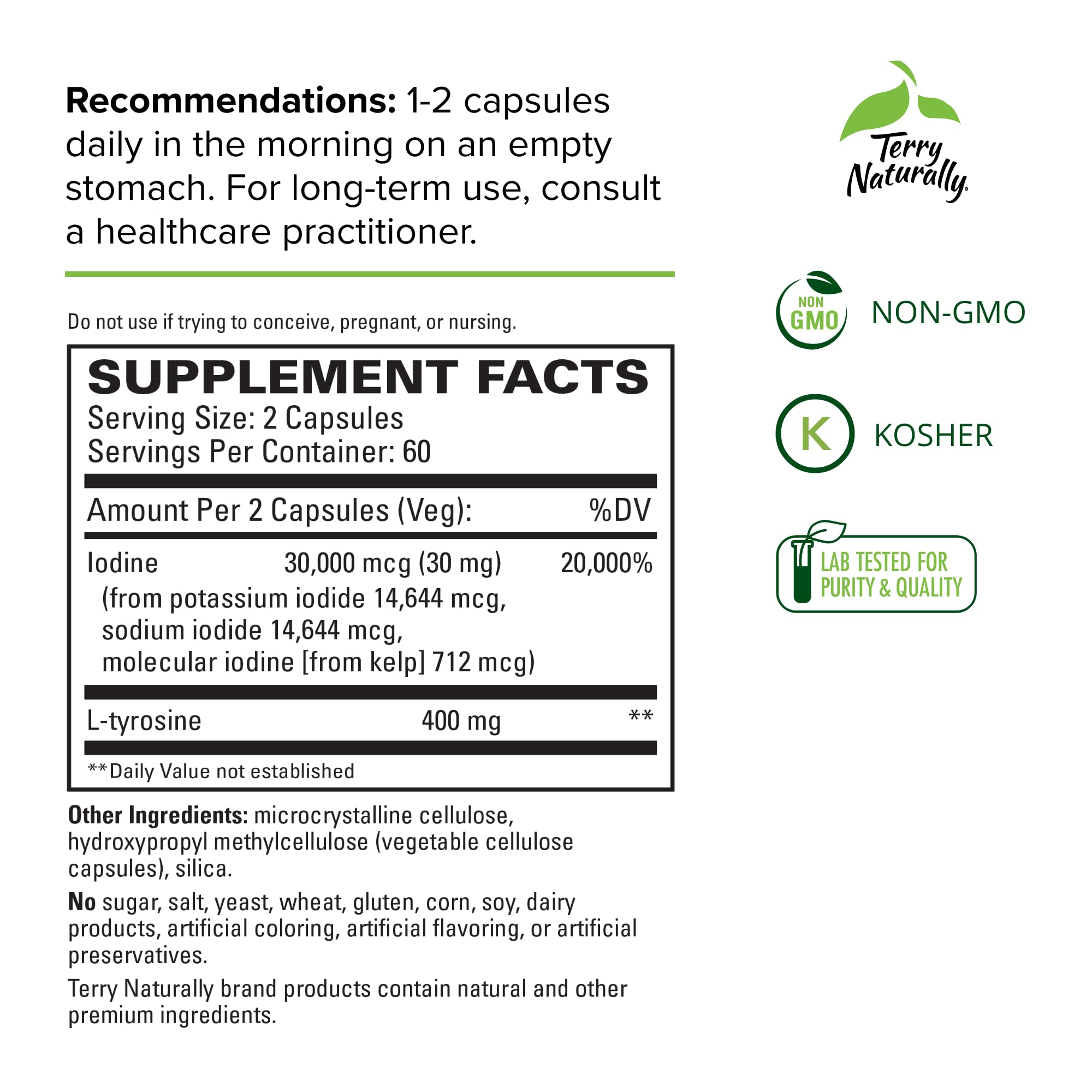 Terry Naturally Thyroid Care - 120 Capsules - Complete Metabolic Function - with Iodine Terry NaturallyAu supplements