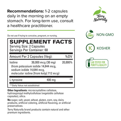 Terry Naturally Thyroid Care - 120 Capsules - Complete Metabolic Function - with Iodine Terry NaturallyUS supplements