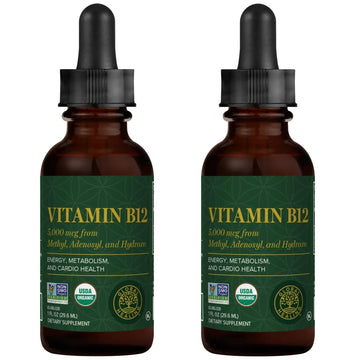 Global Healing Center - Vitamin B12 5000 mcg, Organic Sublingual Liquid Drops | 3-in-1 Methylcobalamin, Adenosylcobalamin, Hydroxo Blend, 1 Fl Oz (2-Pack) Global Healing CenterAu supplements