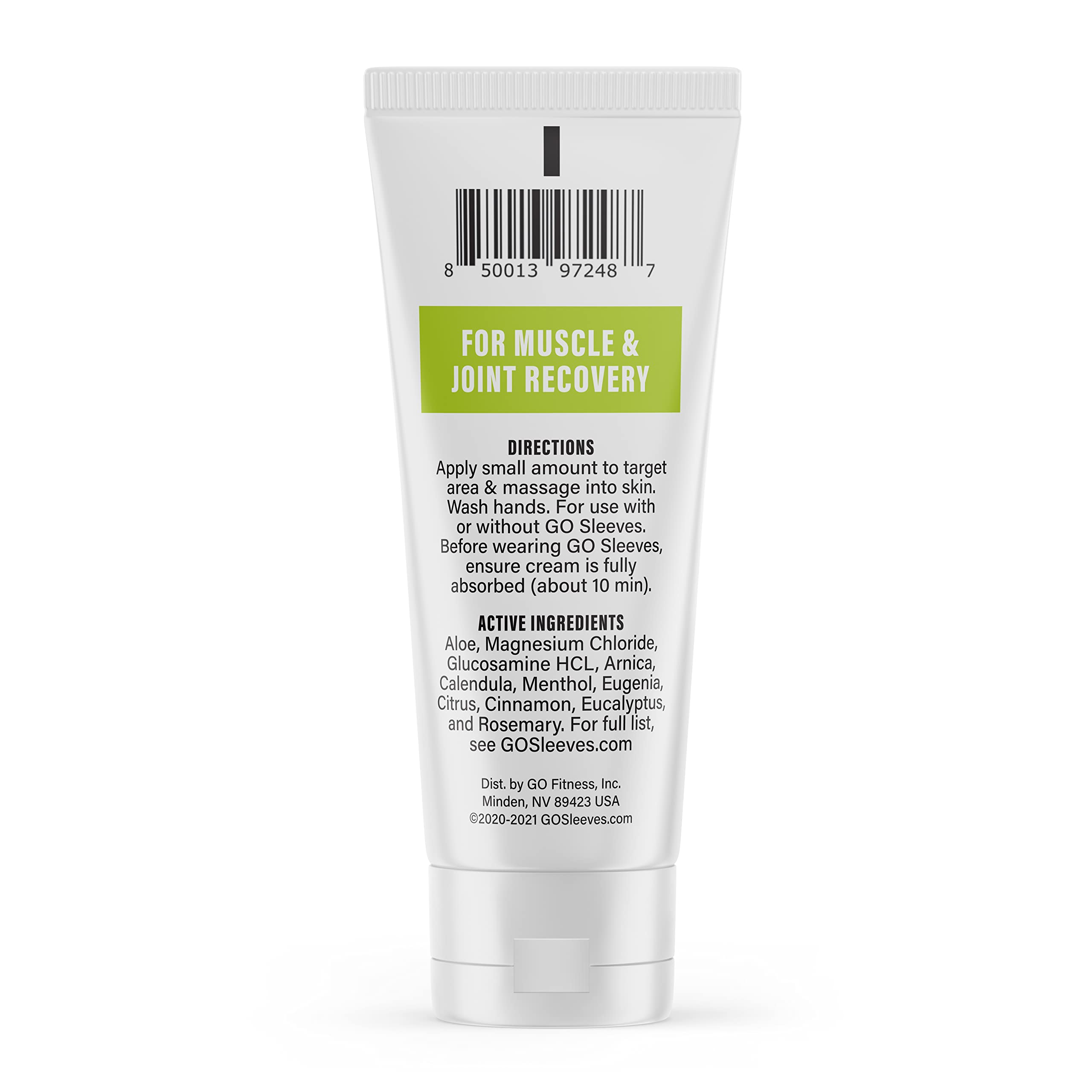 Go Sleeves Sports Recovery Cream - Concentrated Muscle and Joint Recovery Lotion – Magnesium Chloride Cream with Arnica for Muscle Pain and Stiffness from Running, Exercise, Backache – 2 Ounces GO SLEEVESAu supplements