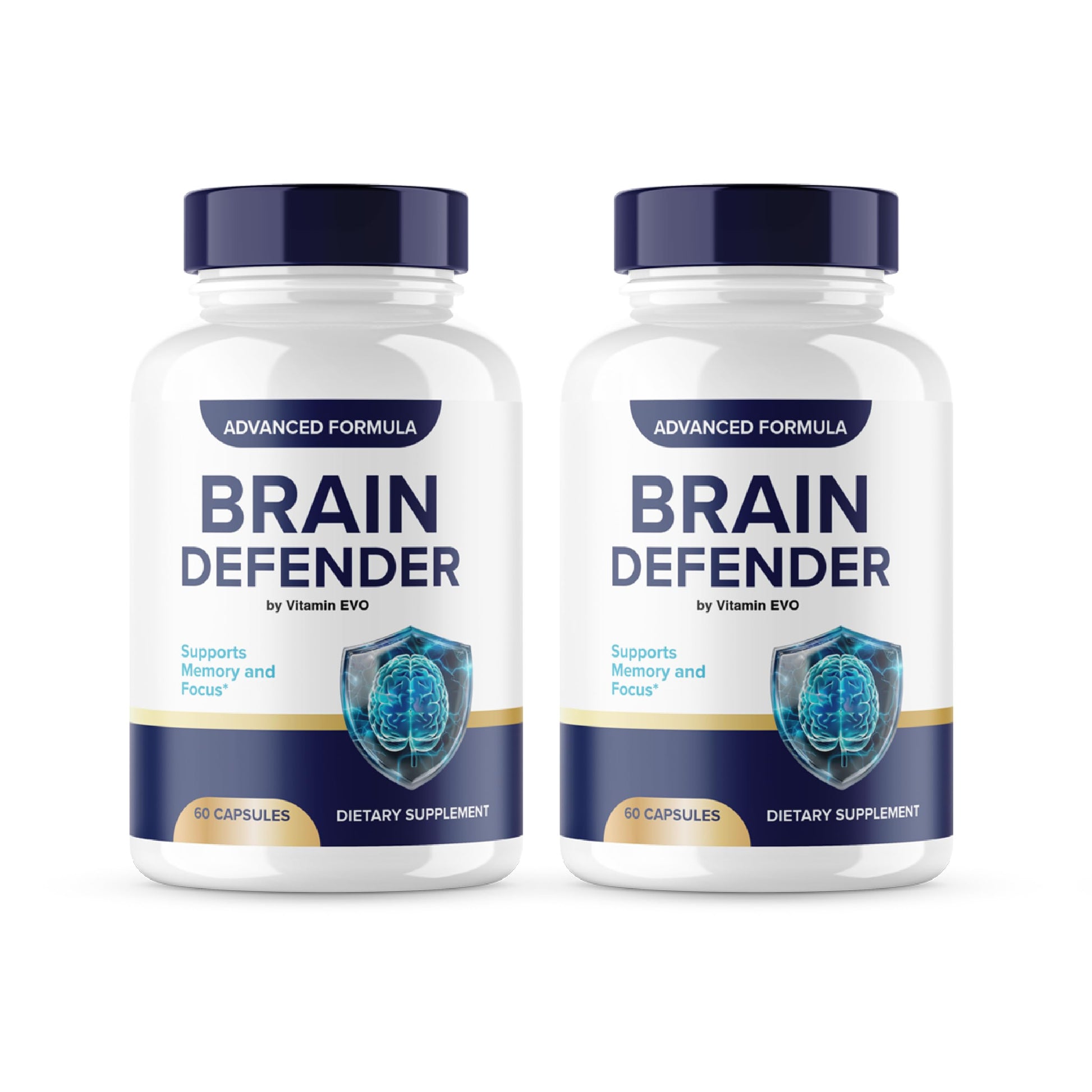 (2 Pack) Brain Defender Capsules, Official Brain Defender Support Supplement Pills, Brain Defender Cognitive Health Memory Advanced Formula, Braindefender Brain Support 2 Month Supply (120 Capsules) Vitamin EvoAu supplements