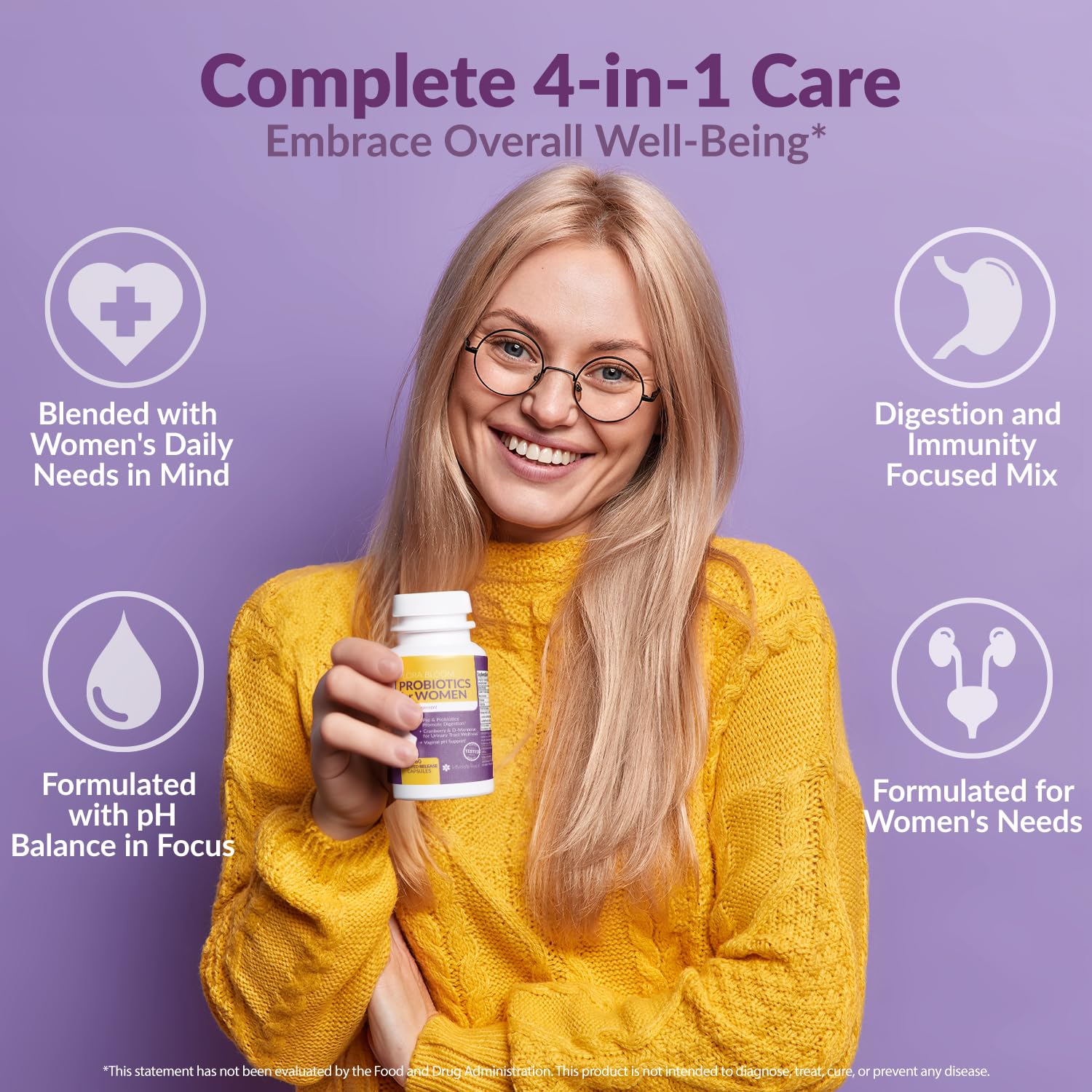 Complete Vaginal Probiotics for Women - w/Added Cranberry, D-mannose to Promote Intimate RoseAu supplements