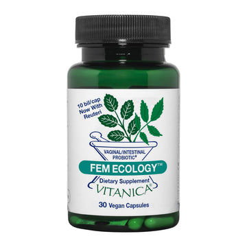 Vitanica FemEcology, Vaginal and Intestinal Probiotic Support, Vegetarian, 30 Capsules VitanicaAu supplements