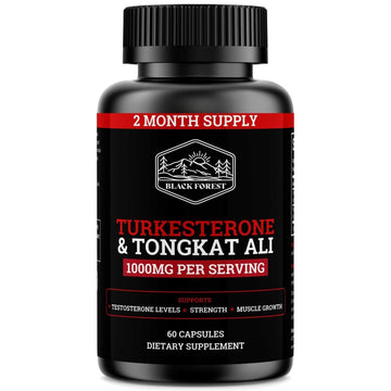 Black Forest Turkesterone Tongkat Ali Supplement 1000mg per Serving (Max Purity 95%) Turkesterone Supplement for Men (Tongkat Ali for Men Longjack 200:1) Similar to Tongkat Ali Fadogia Agrestis Black ForestAu supplements
