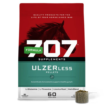 Formula 707 ULZERless Equine Supplement, 7.5lb Bag - Natural Gut Support for Horses with Ulcer Risk Factors Formula 707Au supplements