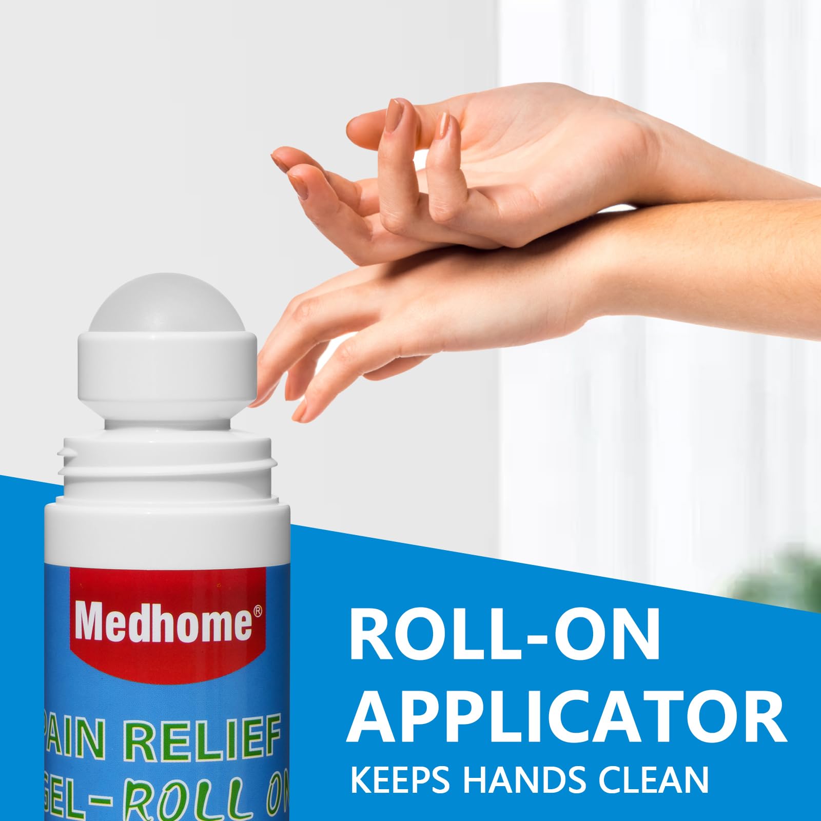 Medhome Pain Relief Roll On, Travel Size Pain Reliever, for Knee, Neck, Hip, Joint, Shoulder, Arthritis Pain Reliever, Fast Acting & Long Lasting Formula, Roll On Menthol Gel 2.5 oz (Pack of 1) MedhomeAu supplements