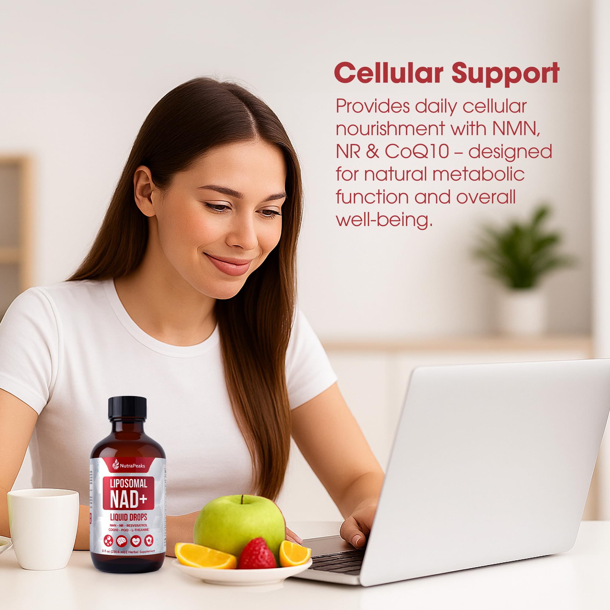 NutraPeaks NAD+ Supplement Liquid - NAD+ Supplement 1000mg, NAD+ Nicotinamide Riboside Resveratrol Supplements with PQQ, NAD+ Berry Flavor Sticks for Anti-Aging, Energy, Focus NutraPeaksAu supplements