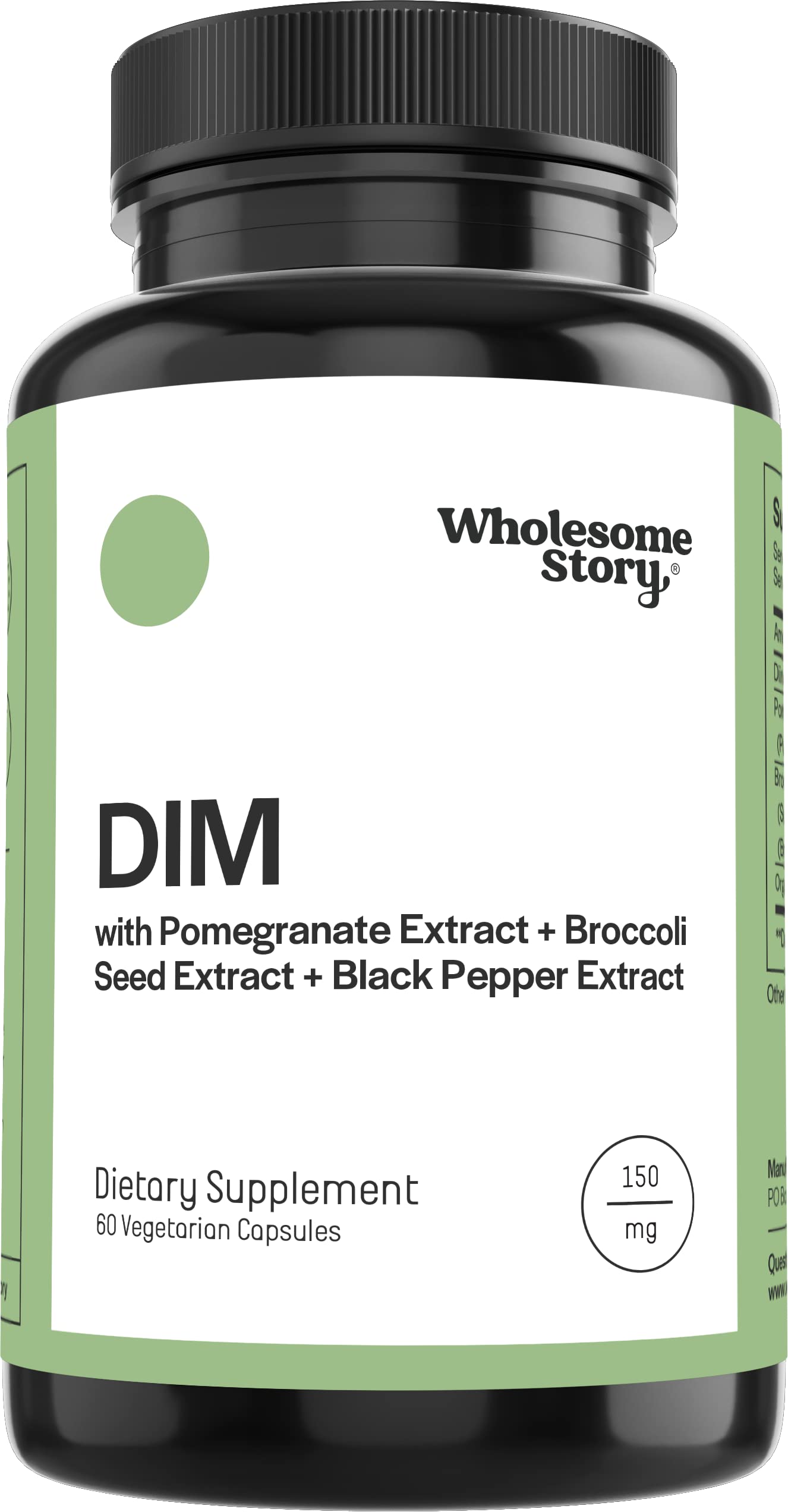 DIM Supplement Women | DIM SGS | Pomegranate, Broccoli and Black Pepper Blend | Estrogen & Hormone Balance for Women | Cell and Tissue Health | 60-Day Supply | Clean Label Project Certified Wholesome StoryAu supplements