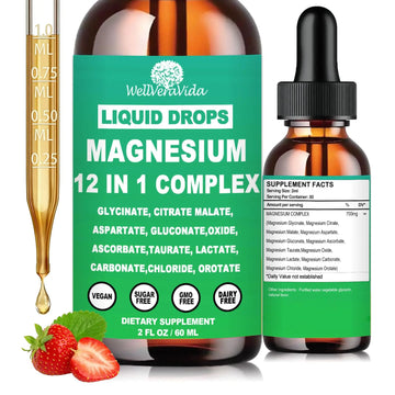 Magnesium Complex 700mg, 12 in 1 Magnesium Supplement with Glycinate Citrate Malate Oxide Taurate Aspartate Orotate Magnesium Relaxation, Muscle, Sleep Support, High Absorption Liquid Magnesium丨Vegan WellVeraVidaAu supplements